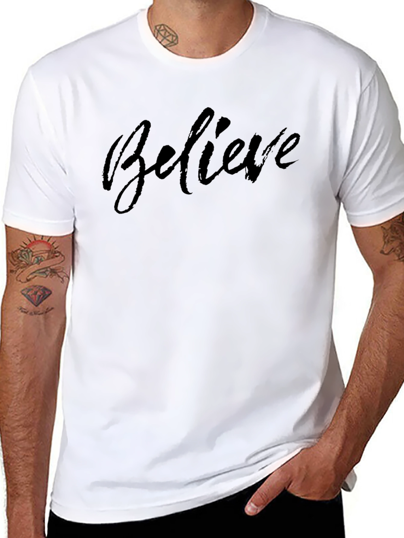 Believe Black Graphic T-Shirt