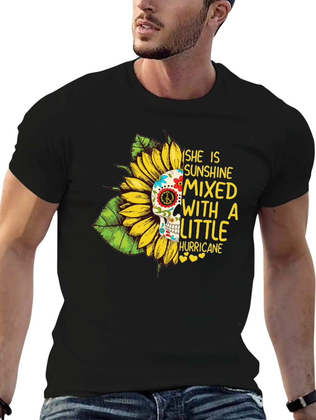 Sunflower Skull Graphic Tee - Sunshine & Hurricane