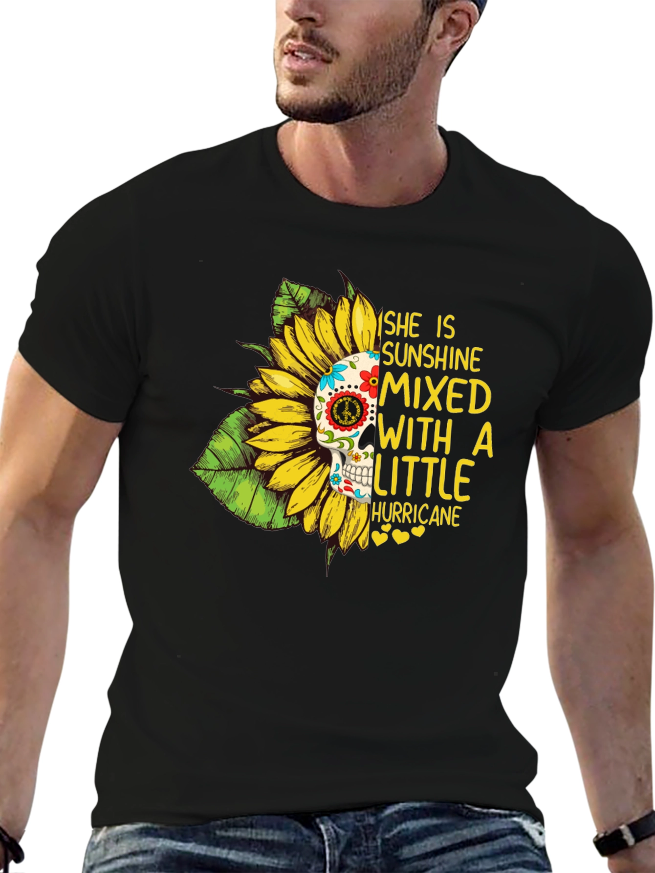 Sunflower Skull Graphic Tee - Sunshine & Hurricane