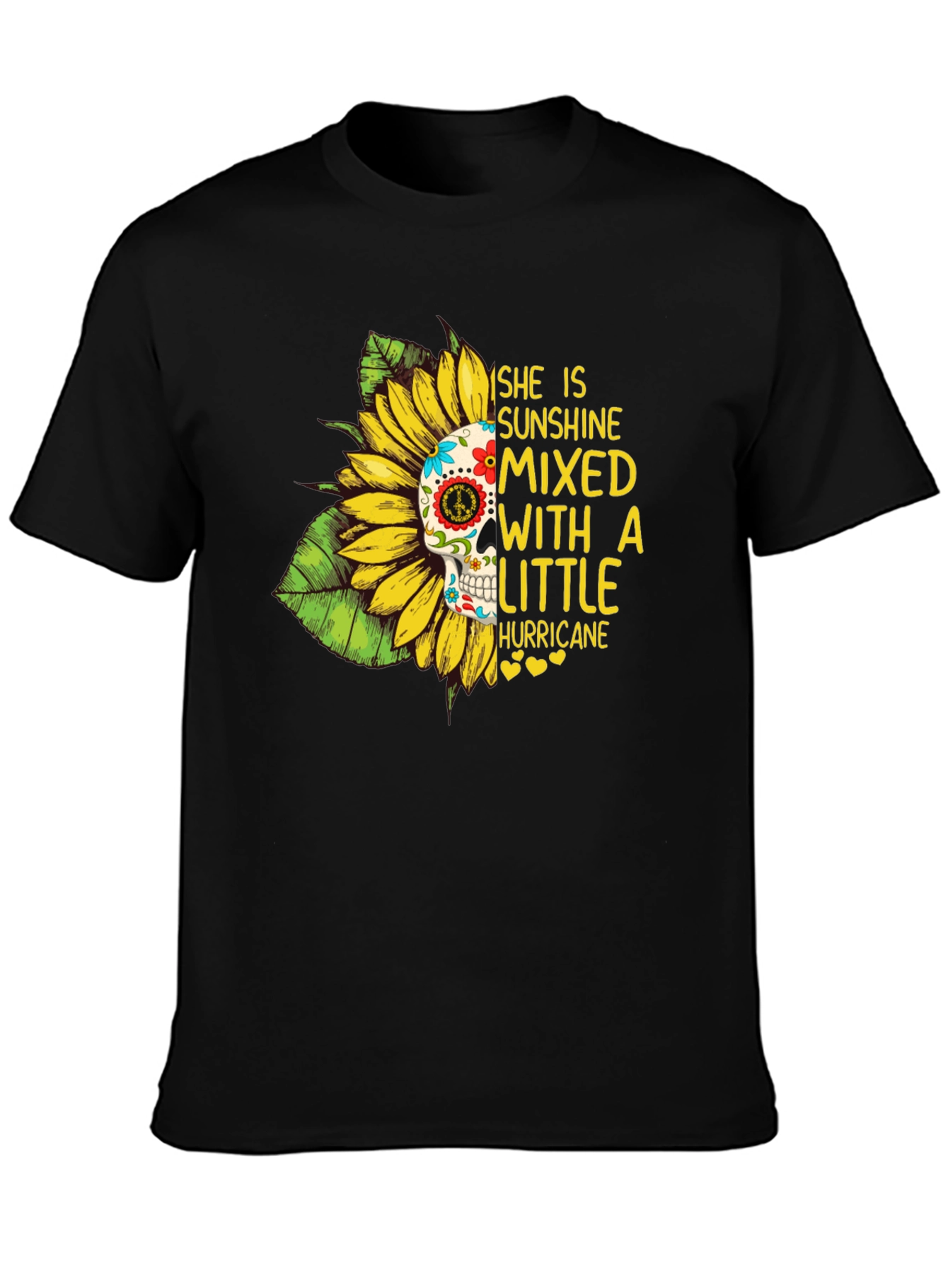Sunflower Skull Graphic Tee - Sunshine & Hurricane