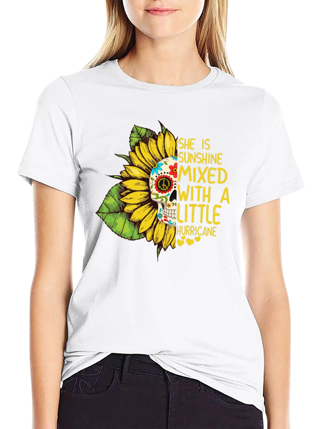 Sunflower Skull Graphic Tee - Sunshine & Hurricane
