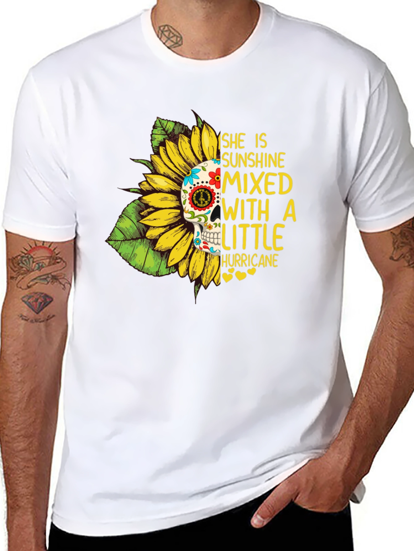 Sunflower Skull Graphic Tee - Sunshine & Hurricane