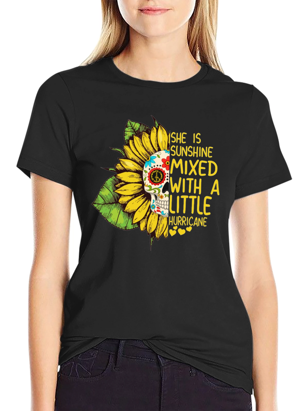 Sunflower Skull Graphic Tee - Sunshine & Hurricane