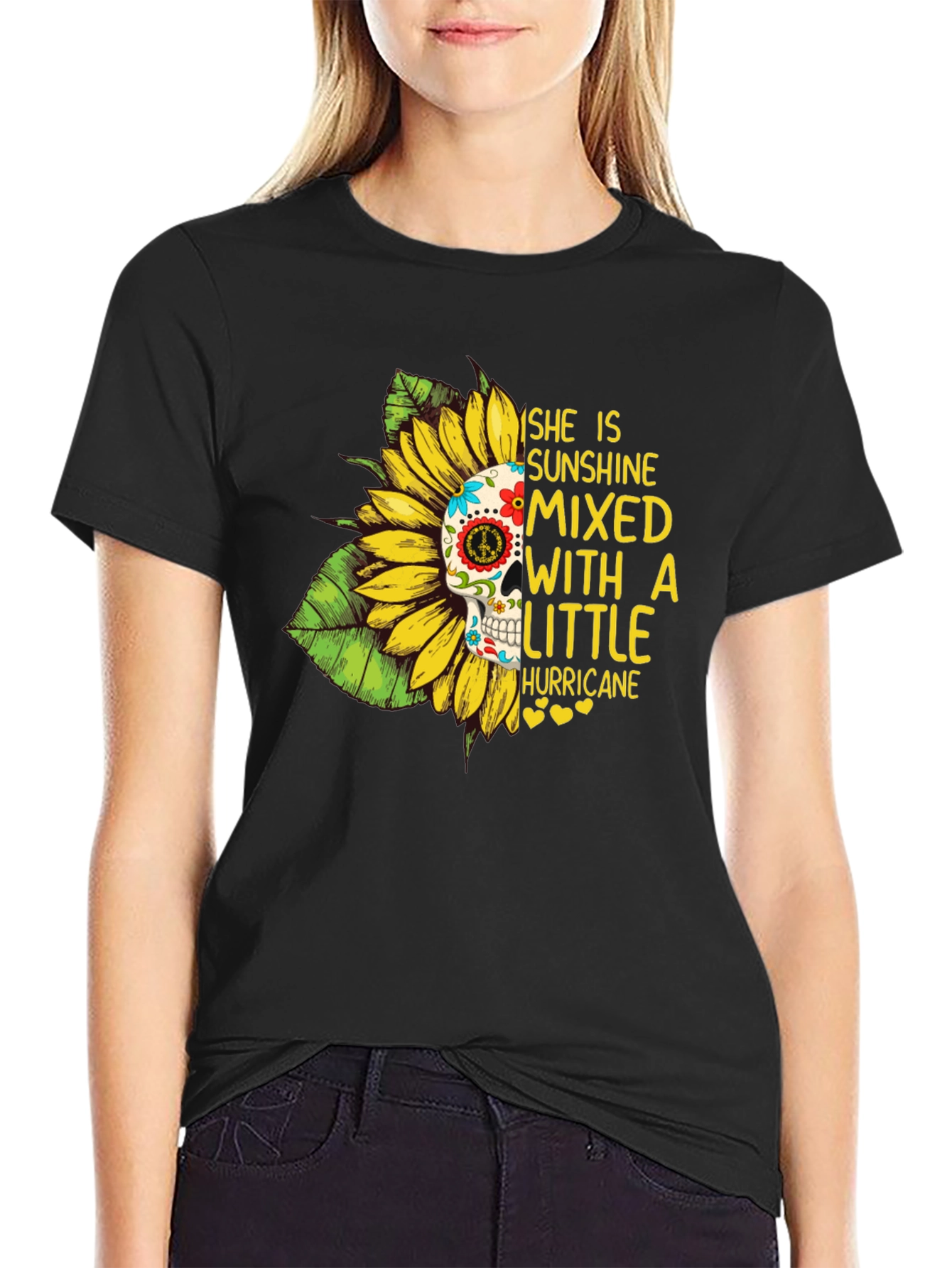 Sunflower Skull Graphic Tee - Sunshine & Hurricane