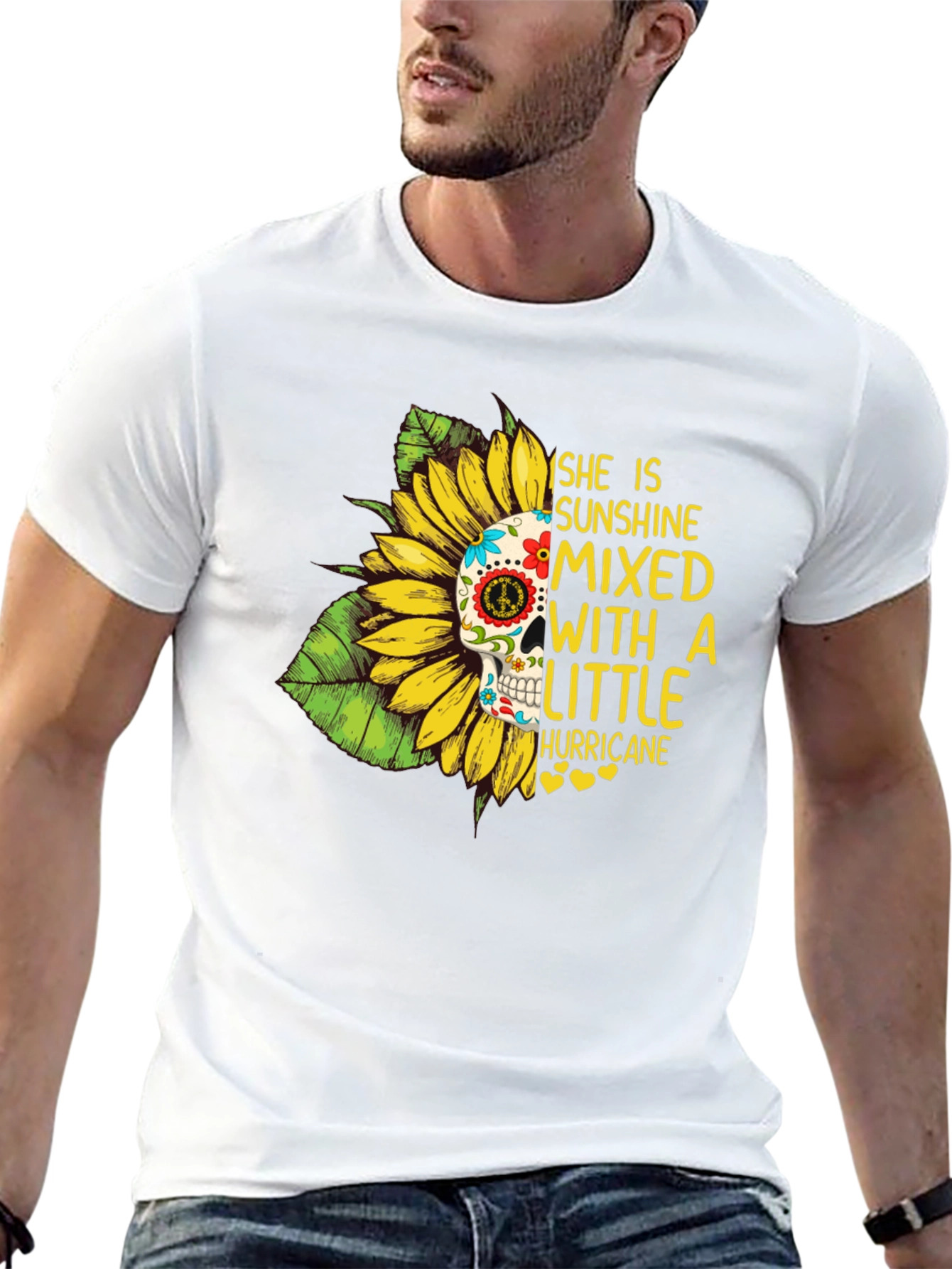 Sunflower Skull Graphic Tee - Sunshine & Hurricane
