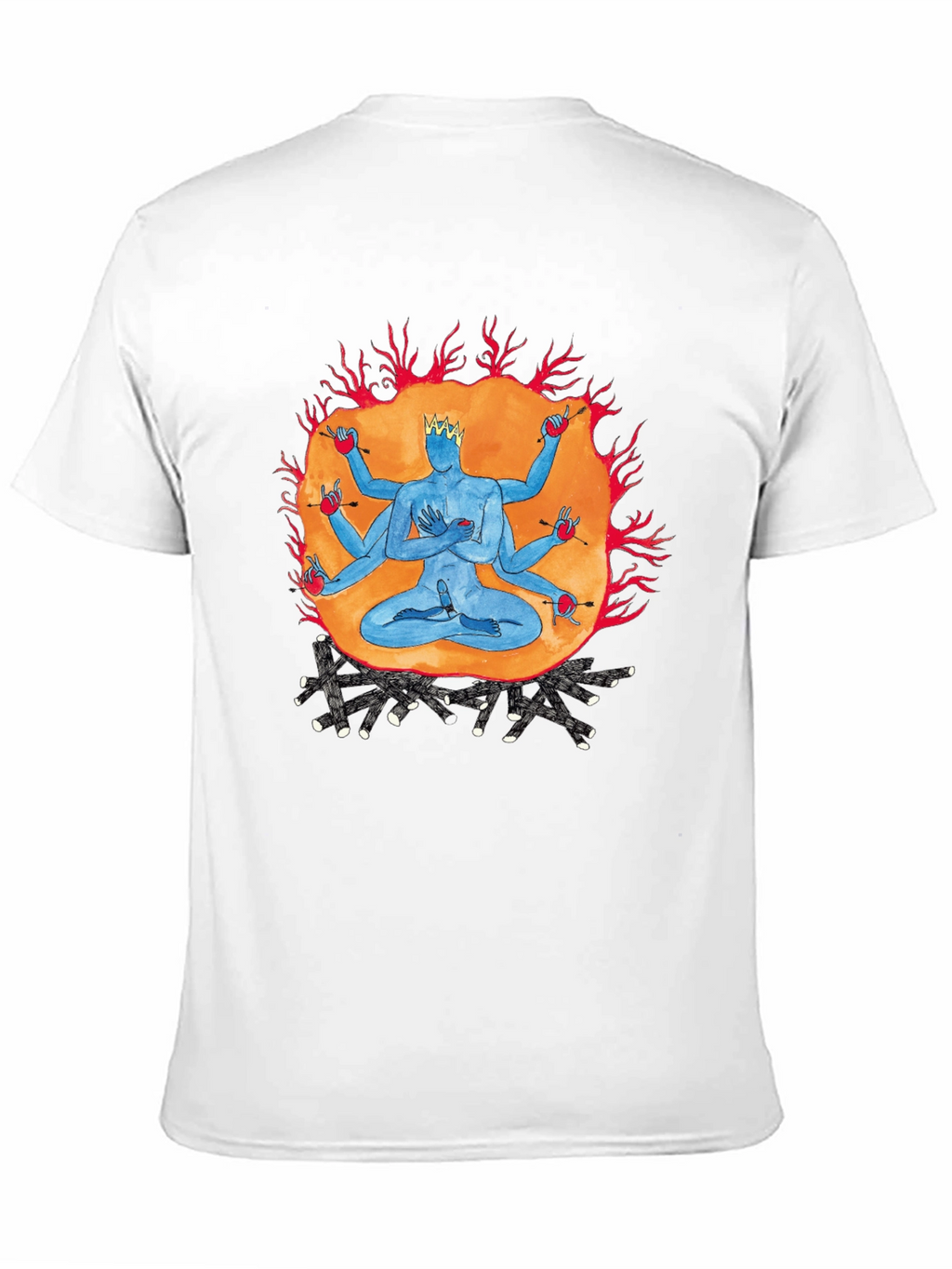 Multi-Armed Deity Graphic Black T-Shirt