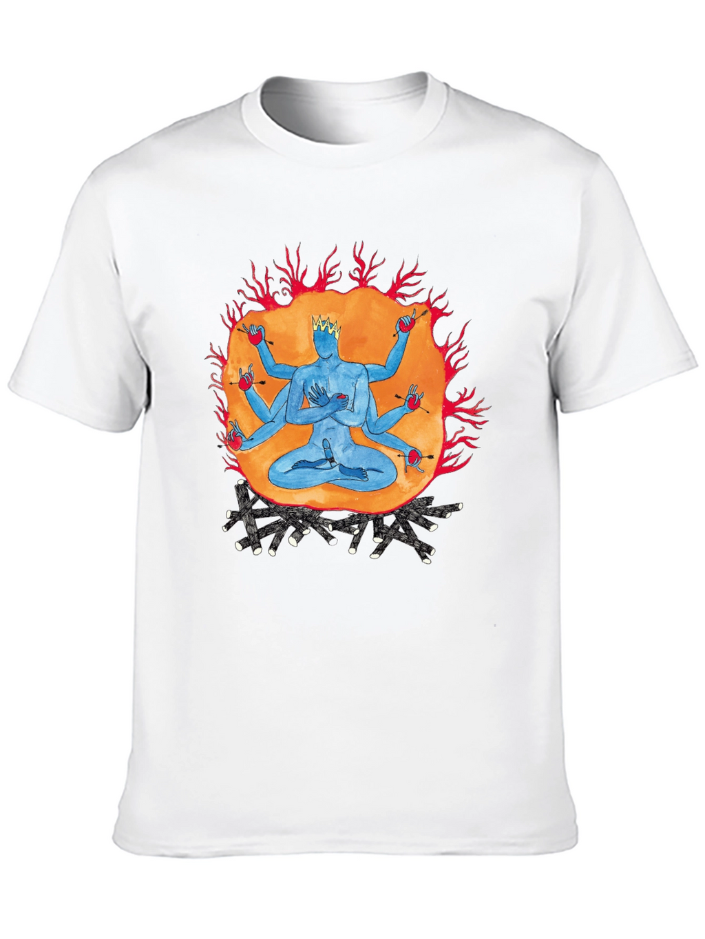 Multi-Armed Deity Graphic Black T-Shirt