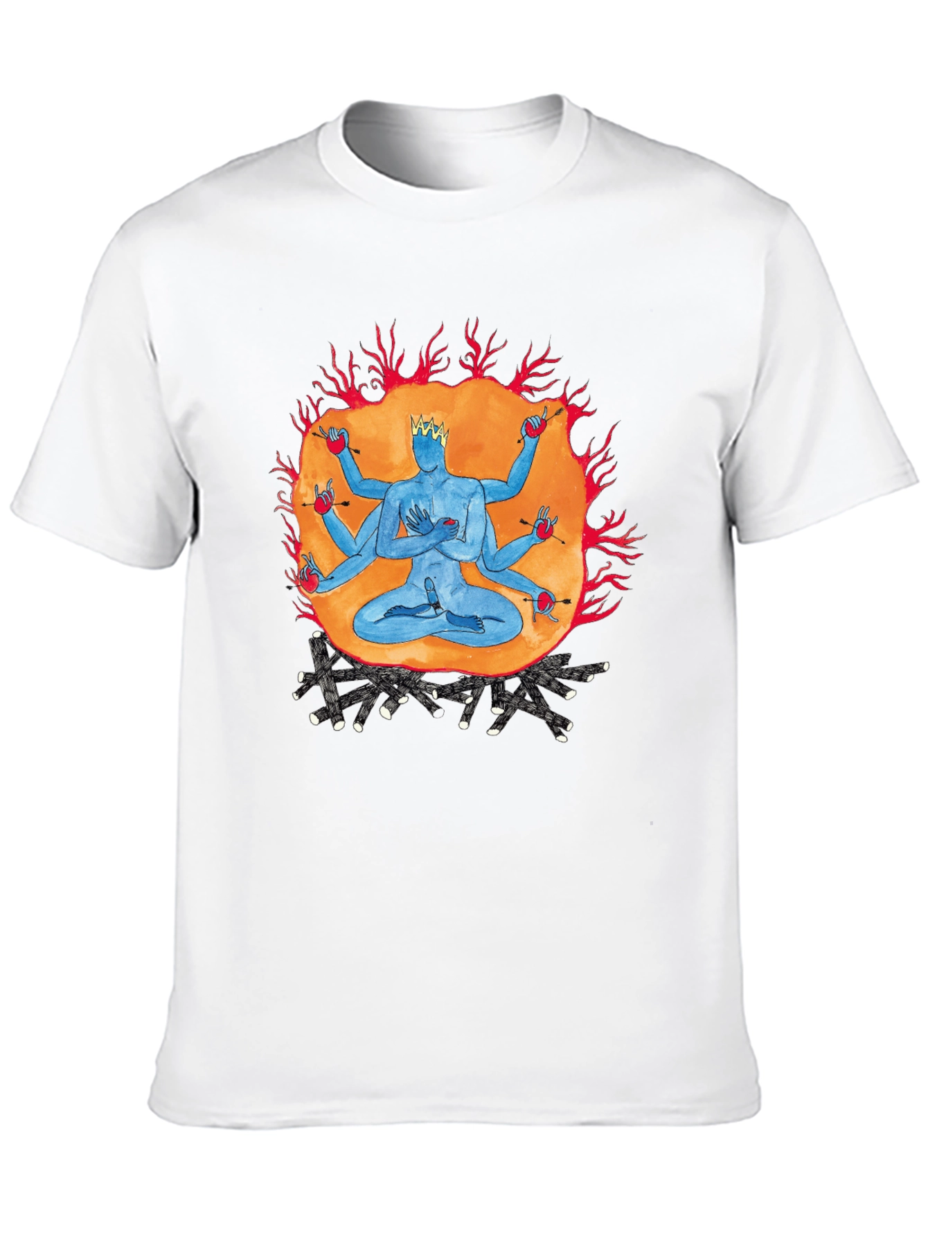 Multi-Armed Deity Graphic Black T-Shirt
