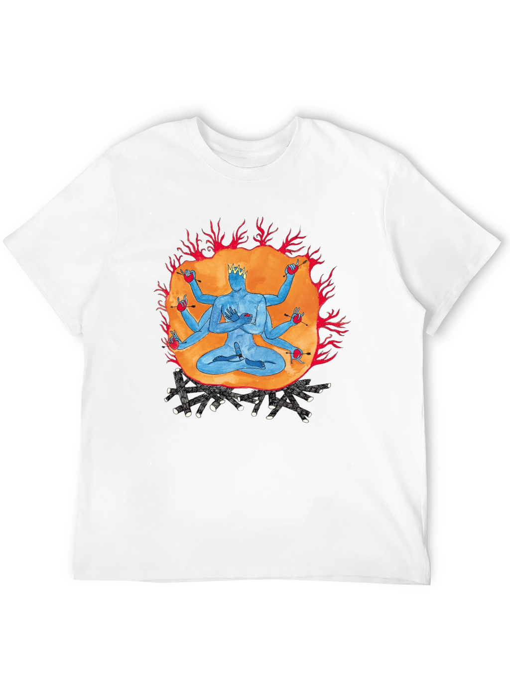 Multi-Armed Deity Graphic Black T-Shirt