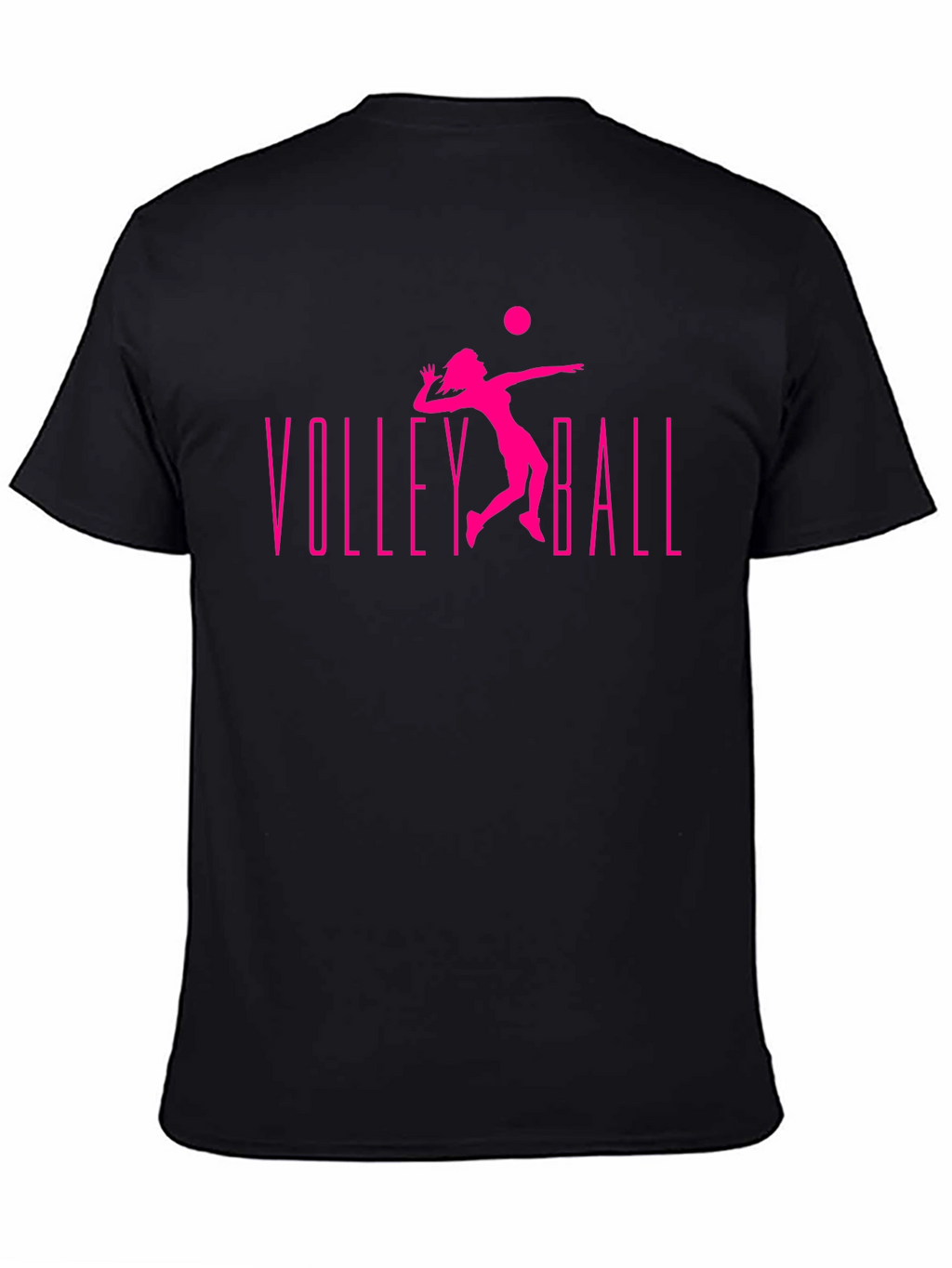 Volleyball Graphic Tee - Black Cotton T-Shirt