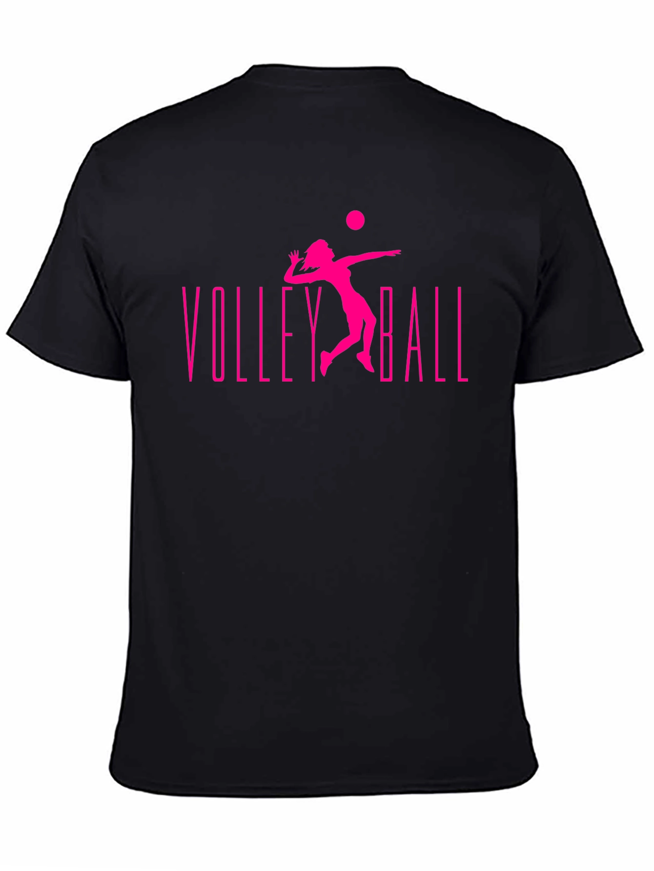 Volleyball Graphic Tee - Black Cotton T-Shirt