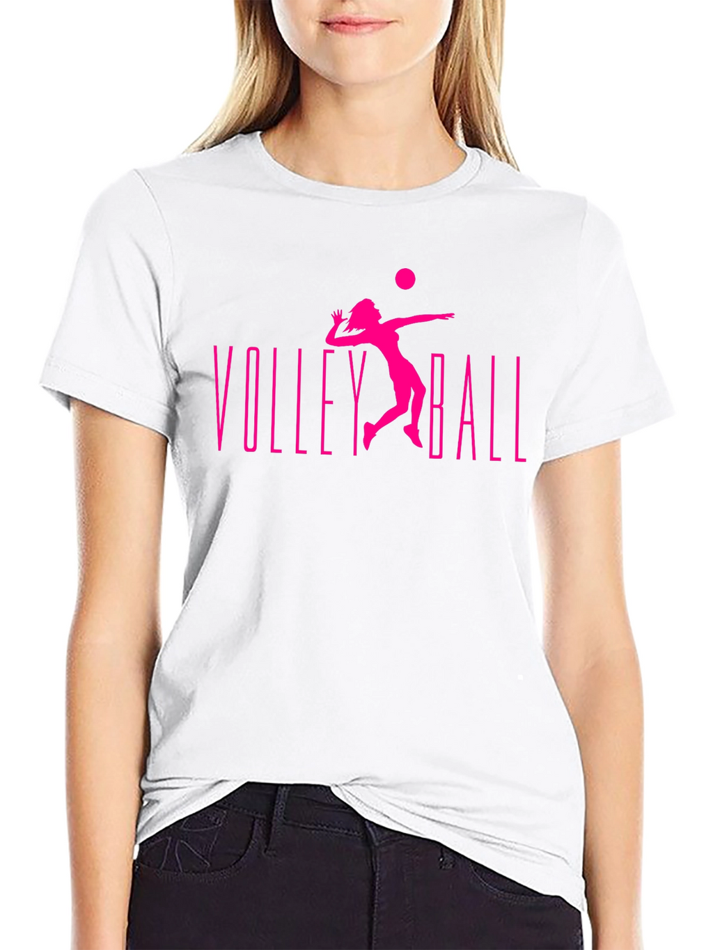Volleyball Graphic Tee - Black Cotton T-Shirt