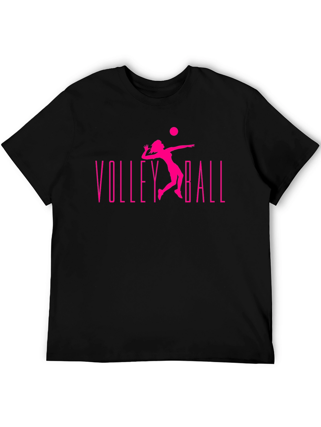 Volleyball Graphic Tee - Black Cotton T-Shirt