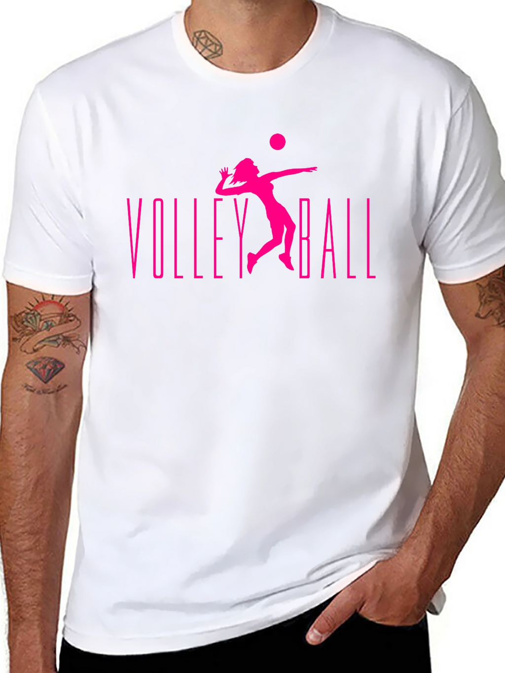 Volleyball Graphic Tee - Black Cotton T-Shirt