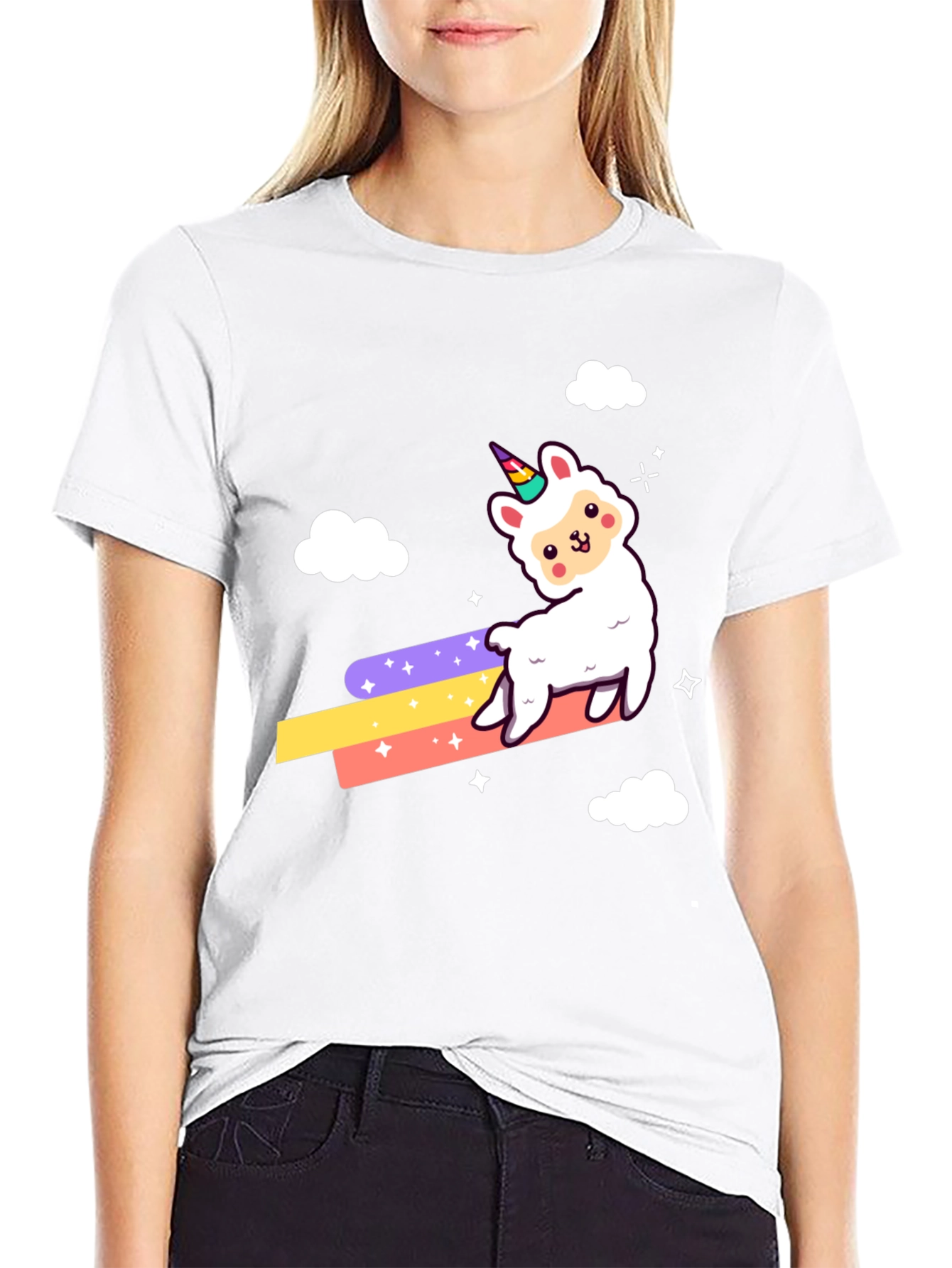 Llama Unicorn Rainbow T-Shirt