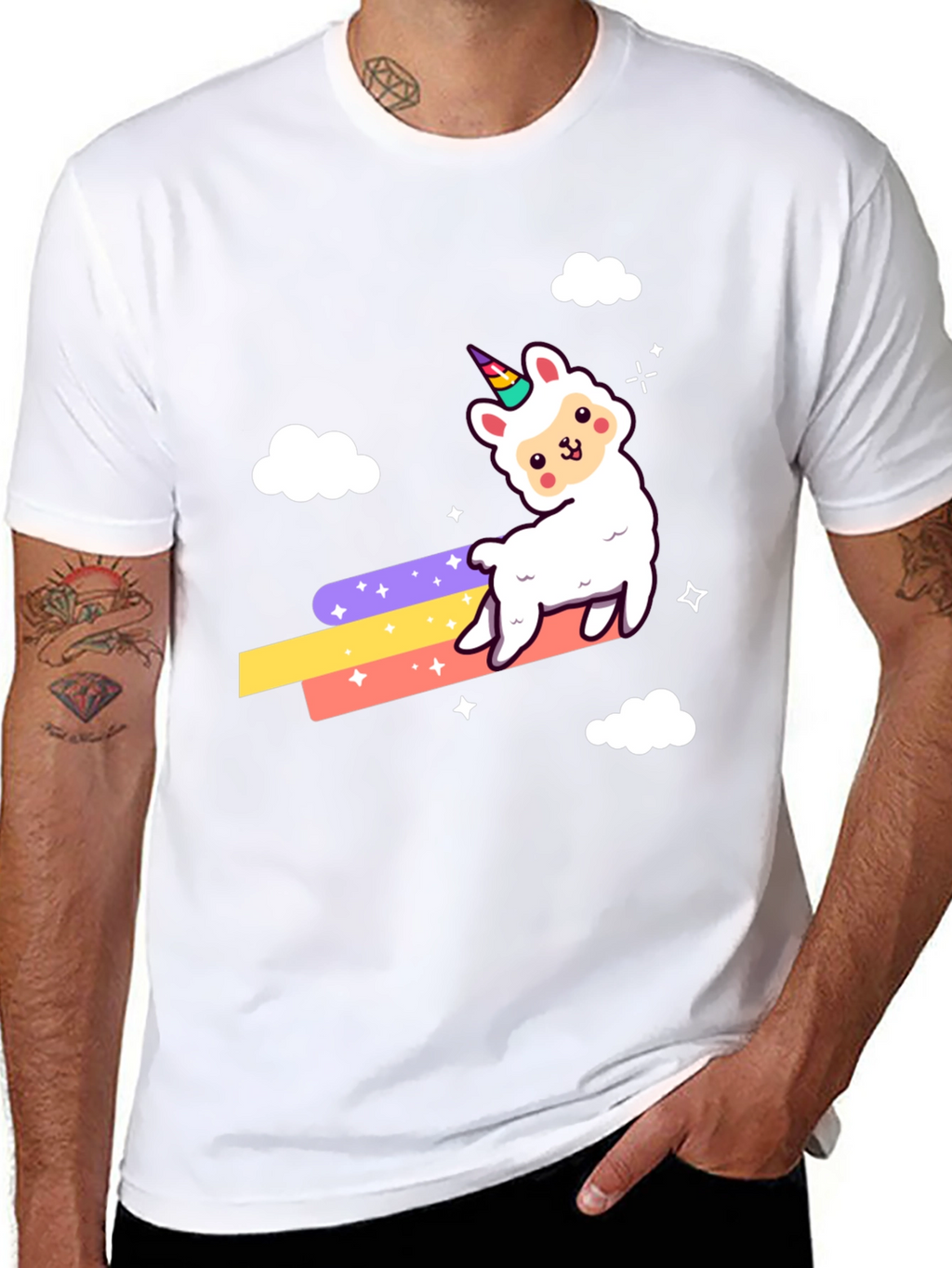 Llama Unicorn Rainbow T-Shirt