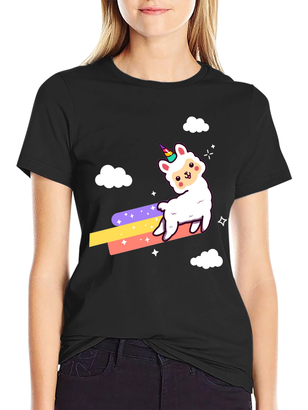 Llama Unicorn Rainbow T-Shirt
