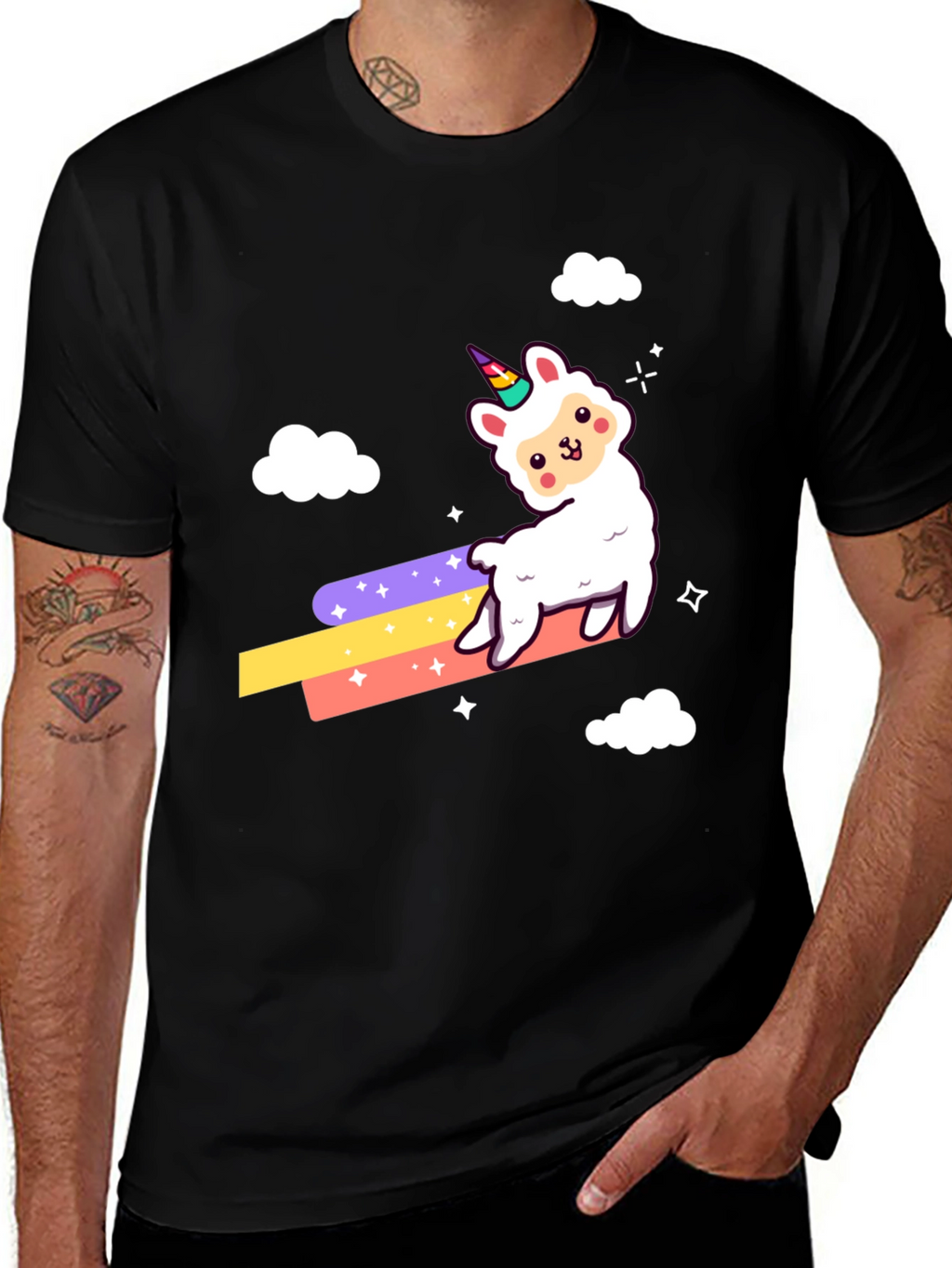 Llama Unicorn Rainbow T-Shirt