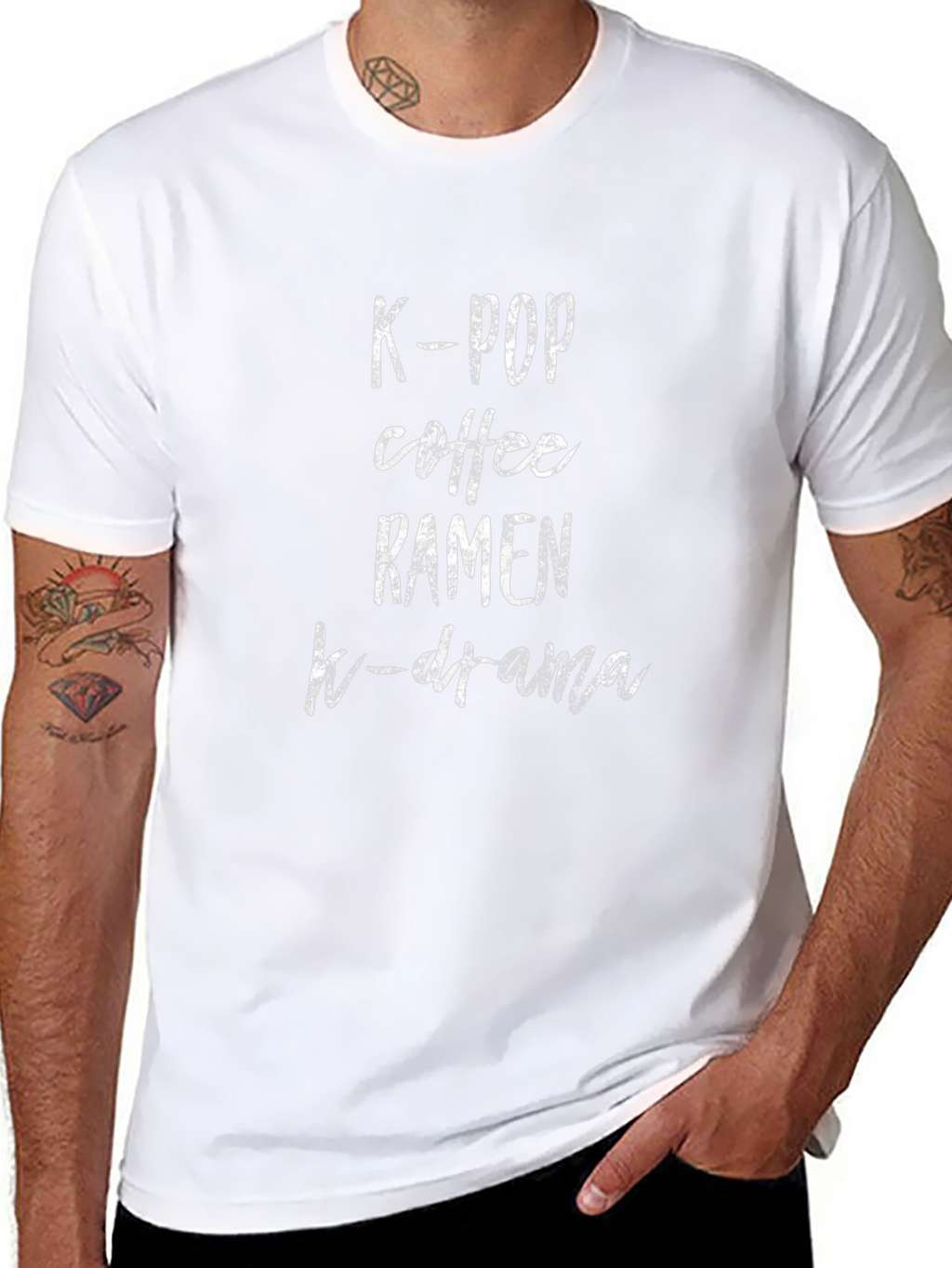 K-Pop Coffee Ramen K-Drama T-Shirt - Trendy Comfort