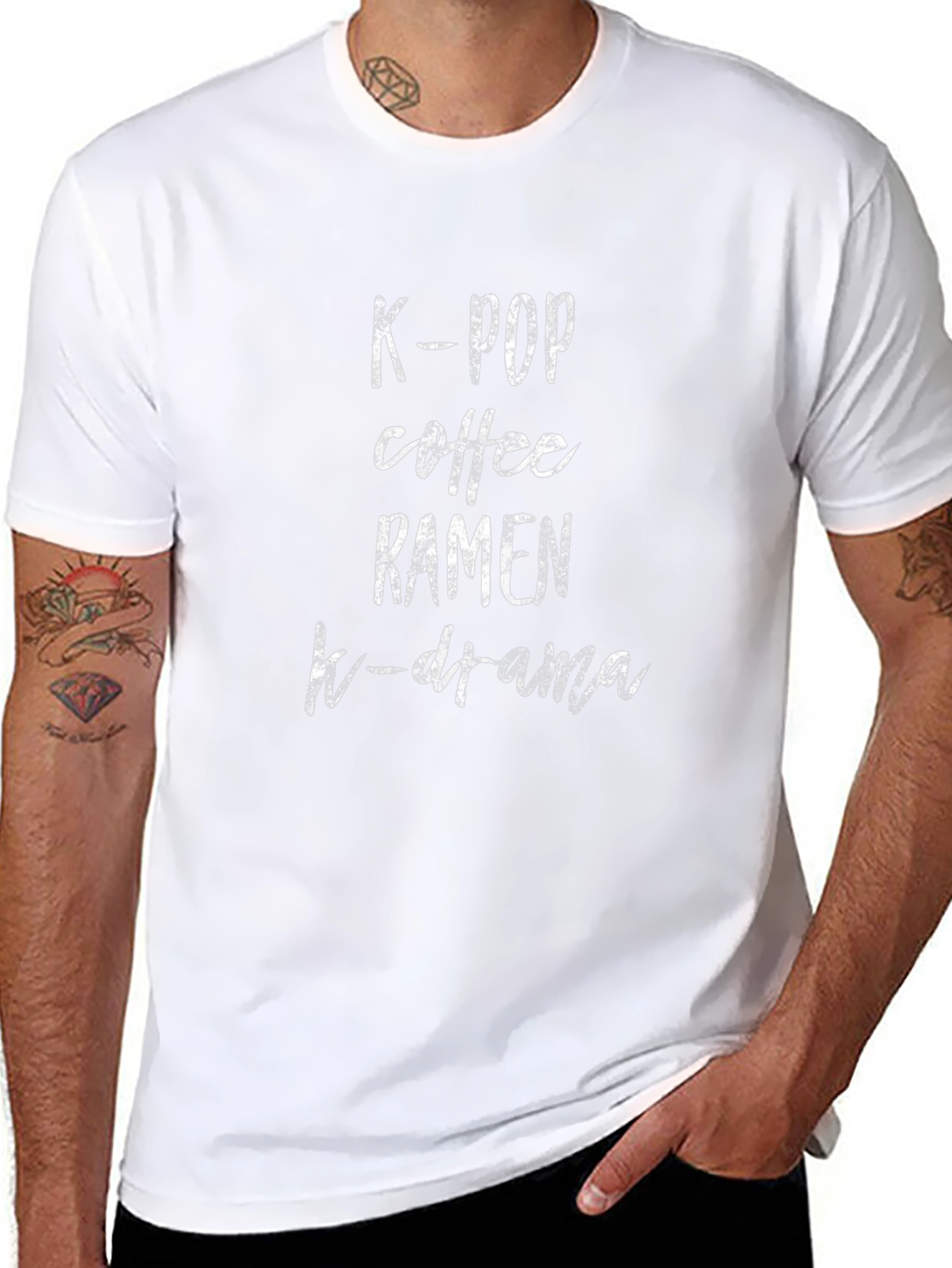 K-Pop Coffee Ramen K-Drama T-Shirt - Trendy Comfort