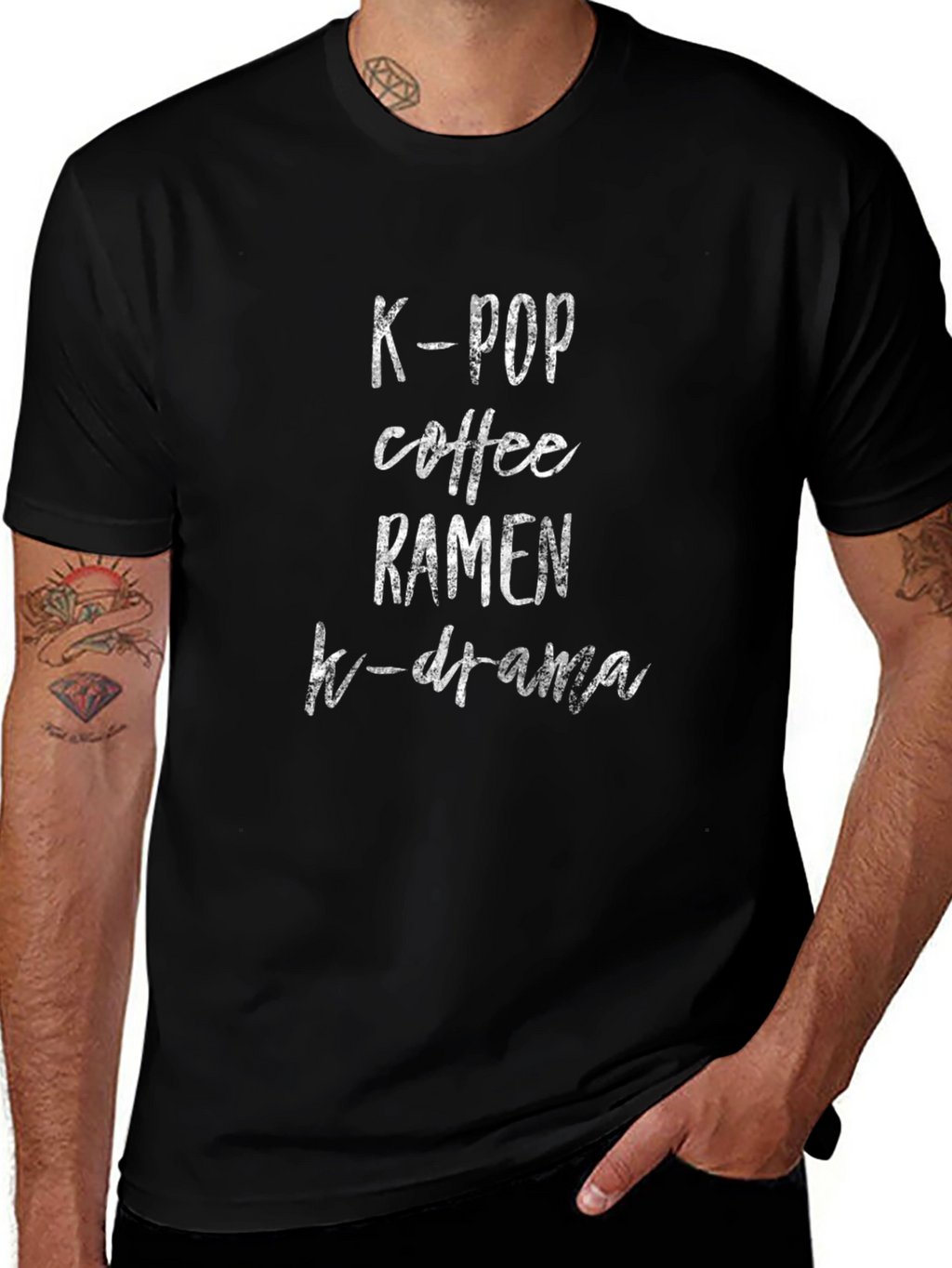 K-Pop Coffee Ramen K-Drama T-Shirt - Trendy Comfort
