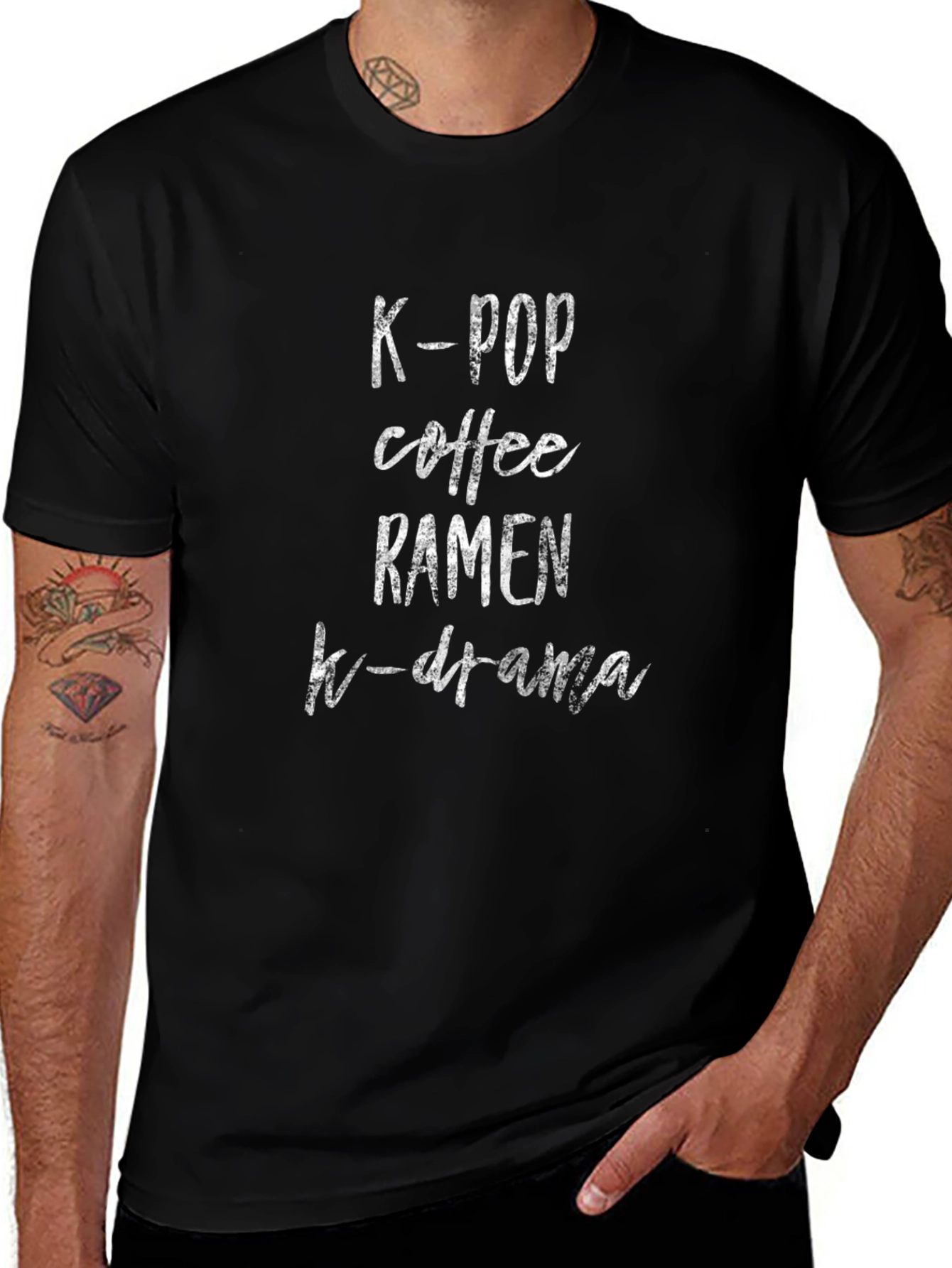 K-Pop Coffee Ramen K-Drama T-Shirt - Trendy Comfort