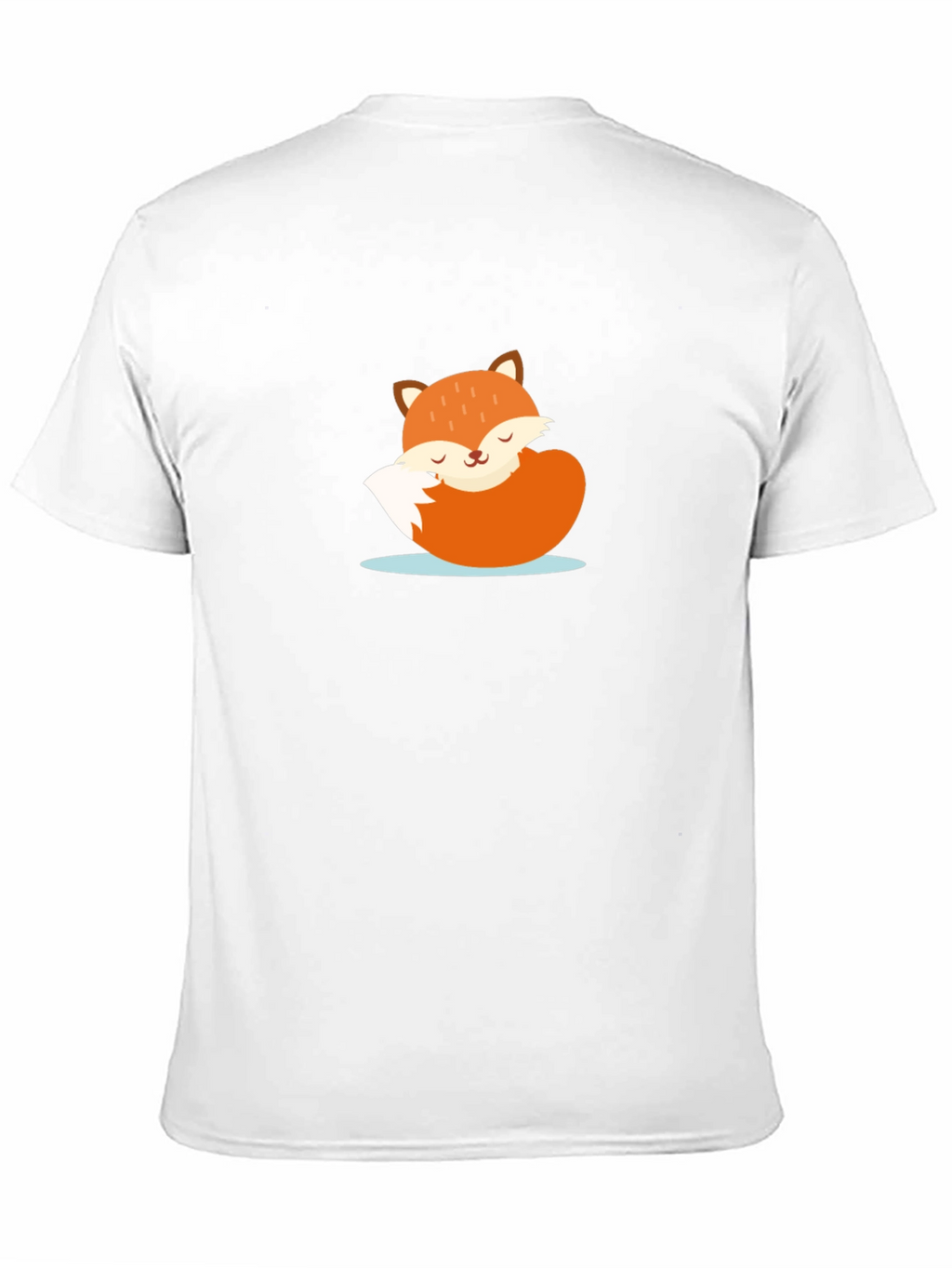 Cute Sleeping Fox Graphic Tee - Black Casual T-Shirt