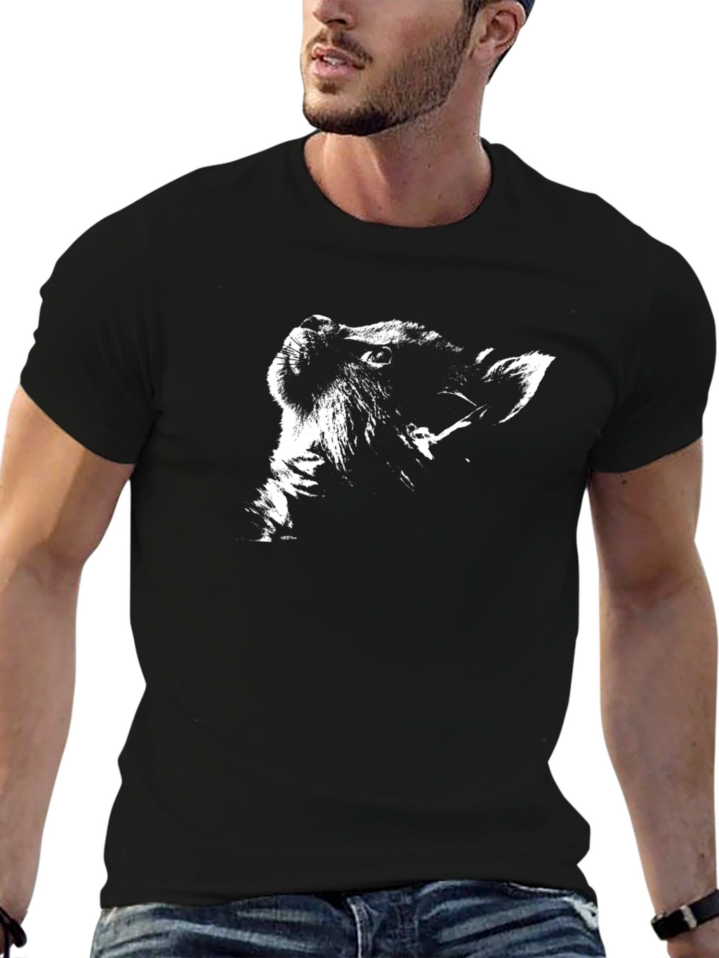 Lion Graphic Black T-Shirt