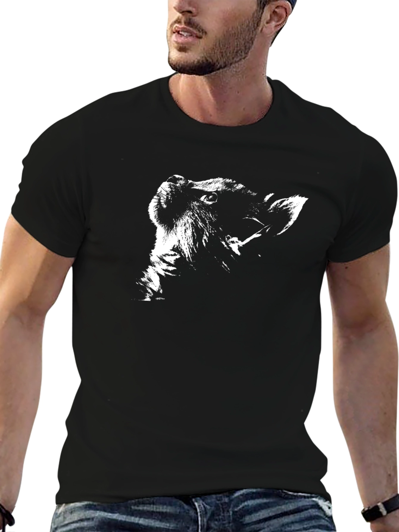 Lion Graphic Black T-Shirt