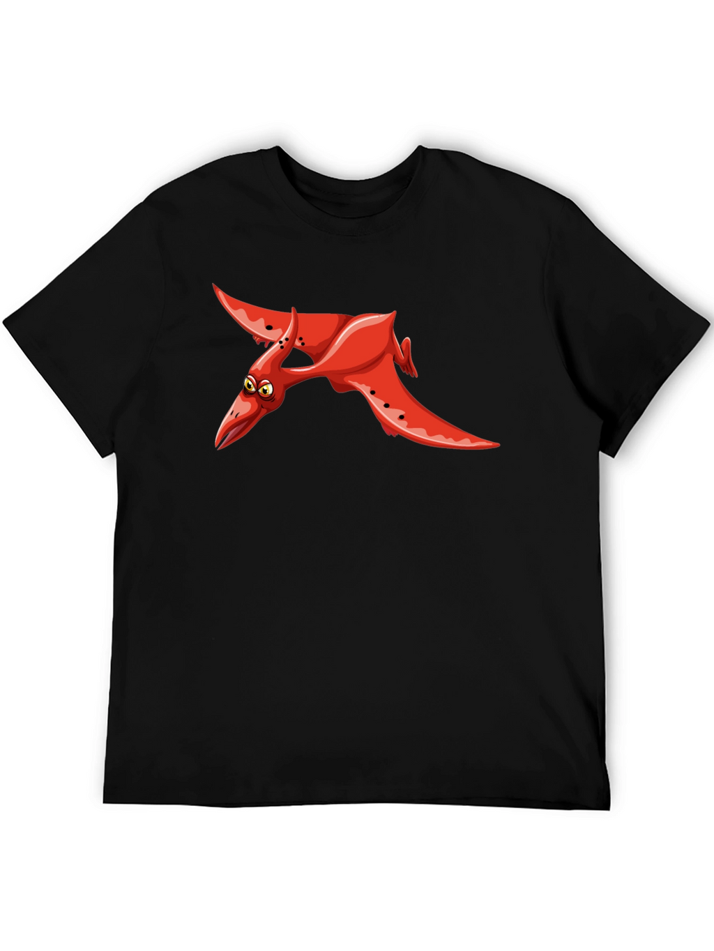 Red Pterodactyl Graphic Black T-Shirt