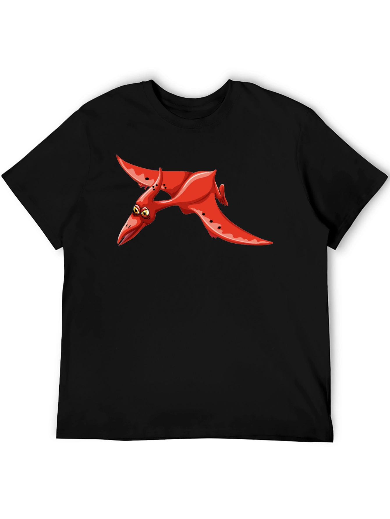Red Pterodactyl Graphic Black T-Shirt