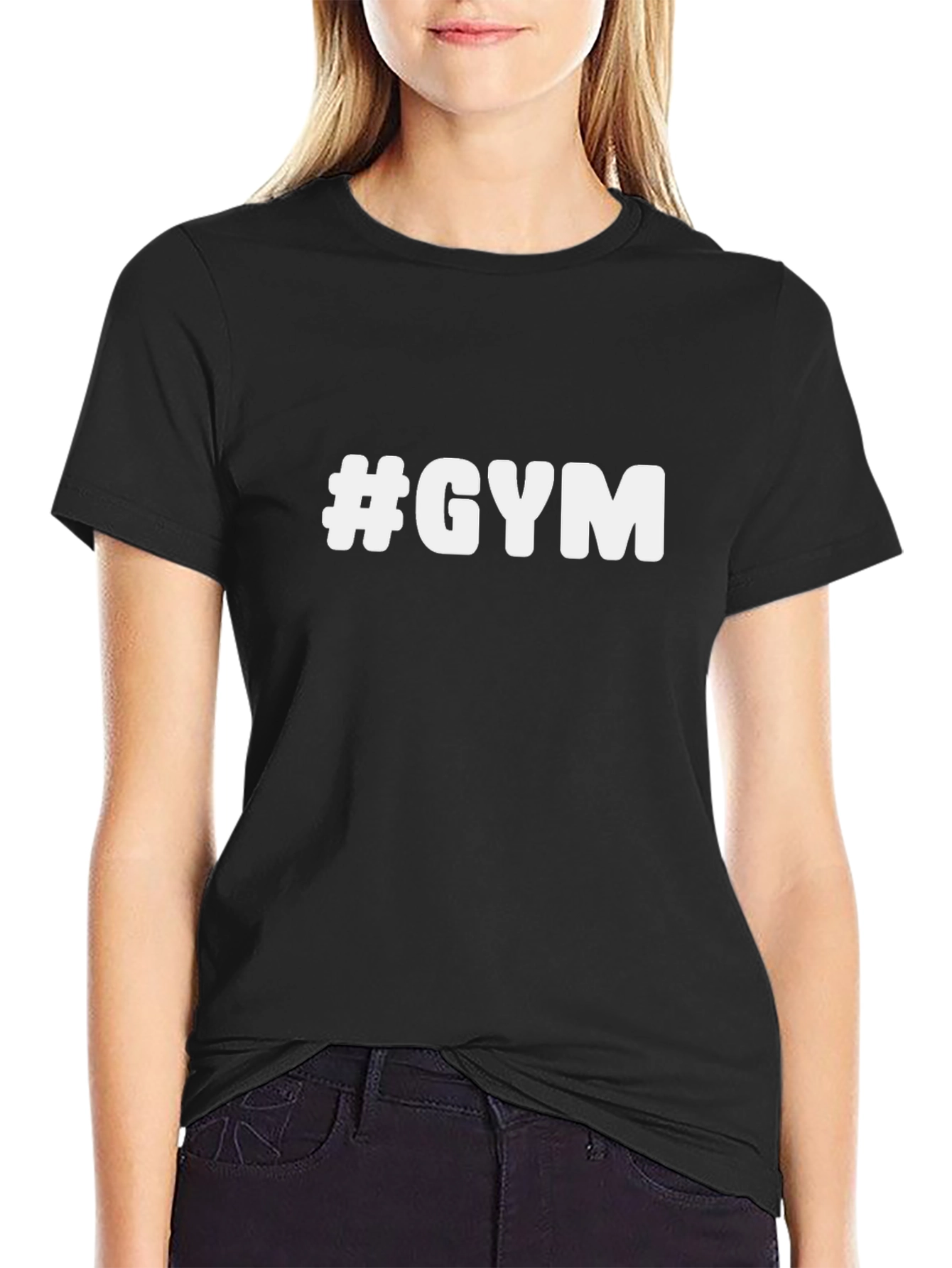 #GYM Black Cotton T-Shirt - Workout Ready