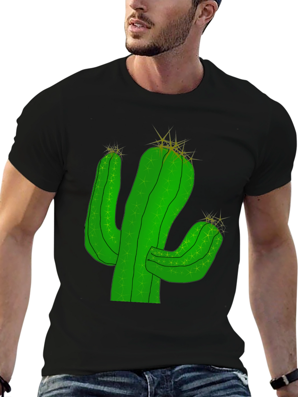 Cactus Graphic T-Shirt - Black