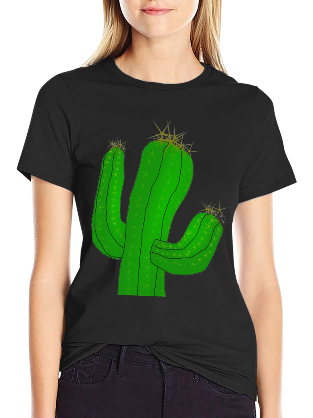 Cactus Graphic T-Shirt - Black