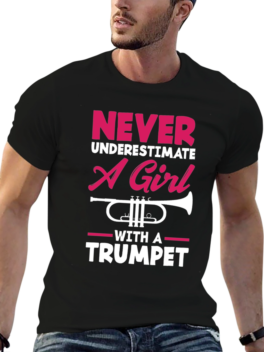Never Underestimate A Girl With a Trumpet T-Shirt