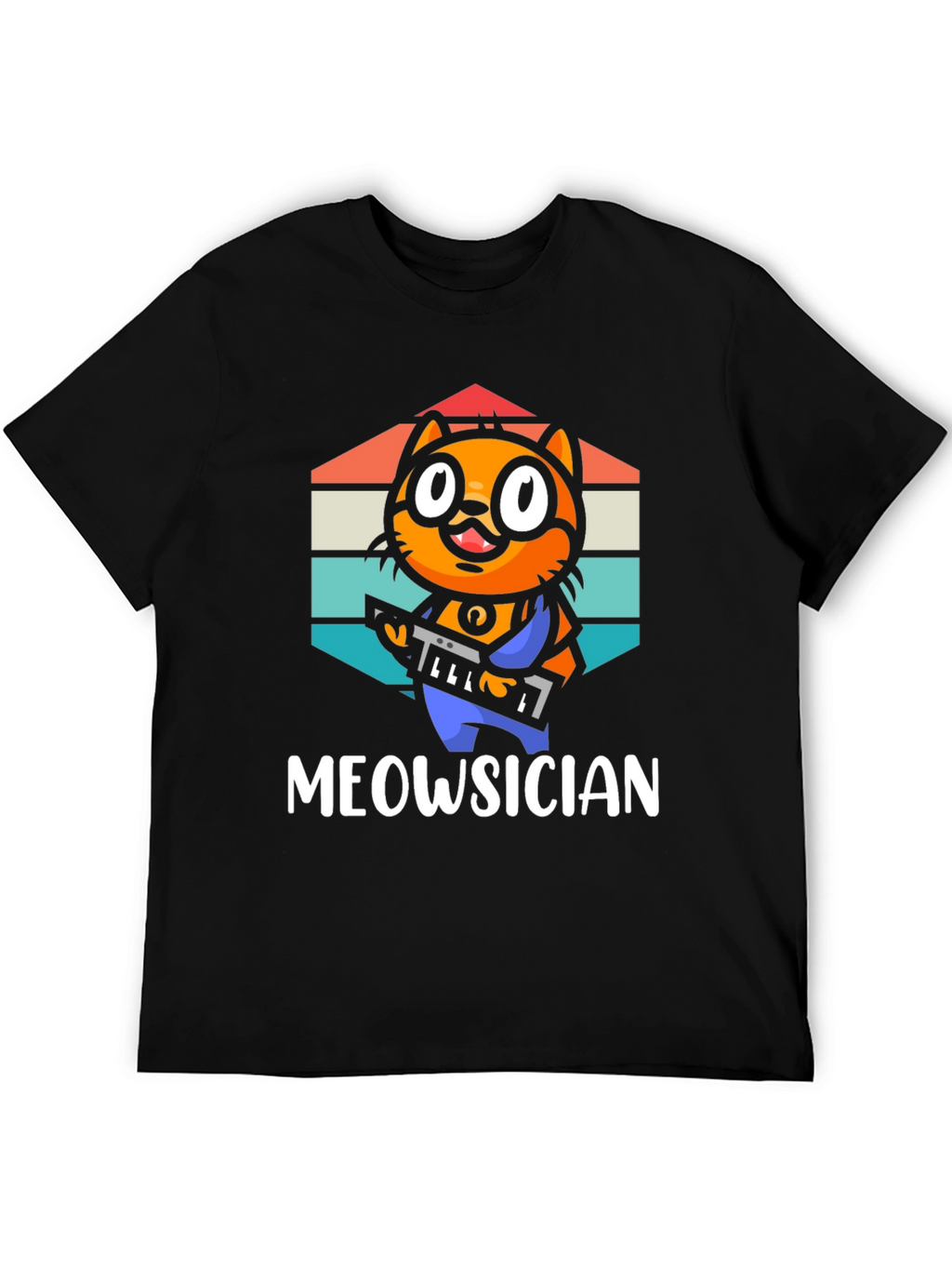 Meowsician Cat T-Shirt - Music Lover Tee