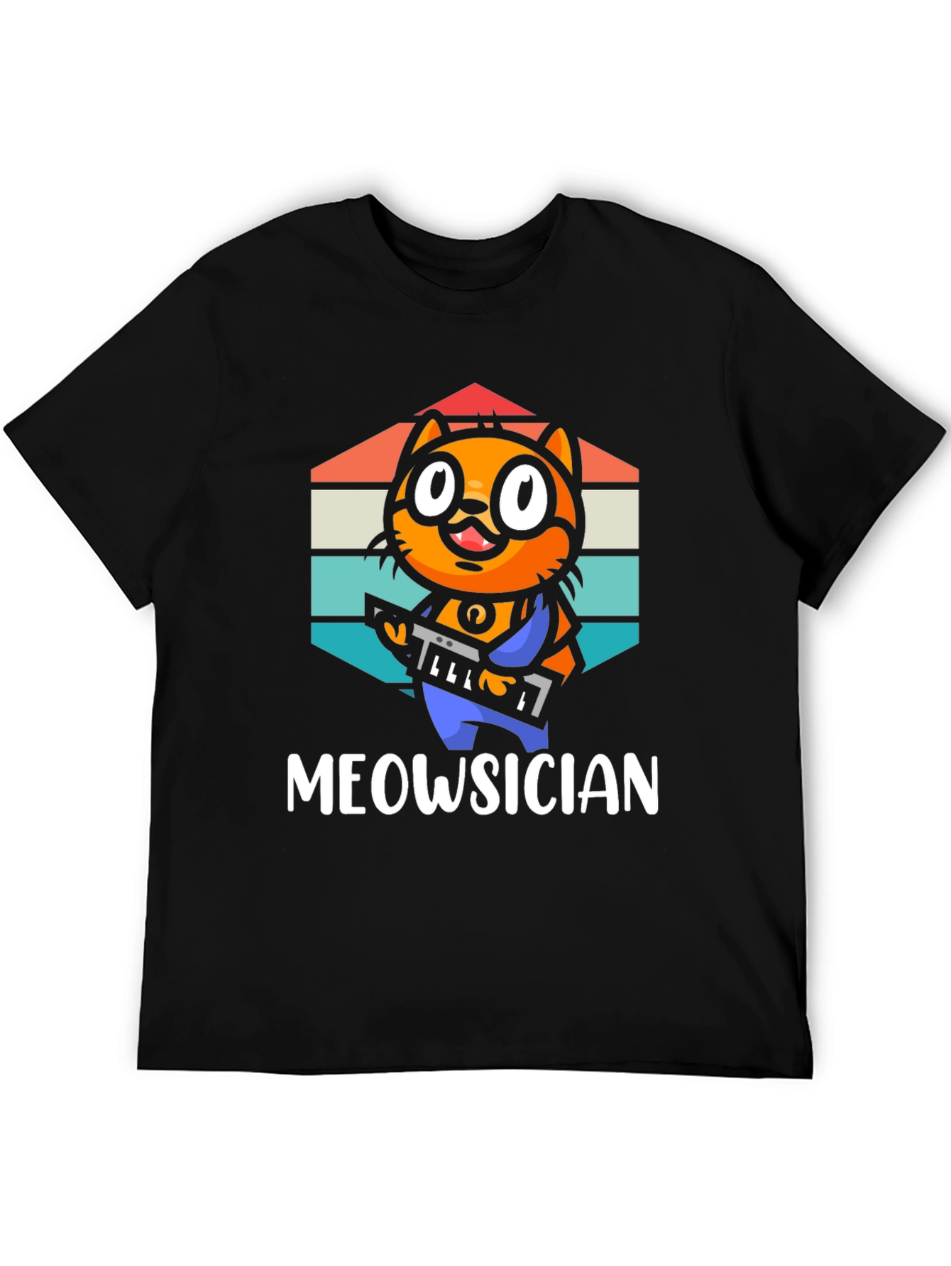 Meowsician Cat T-Shirt - Music Lover Tee