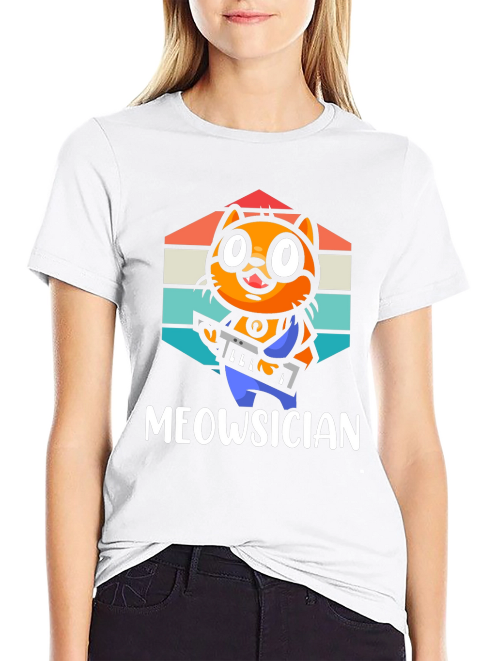 Meowsician Cat T-Shirt - Music Lover Tee