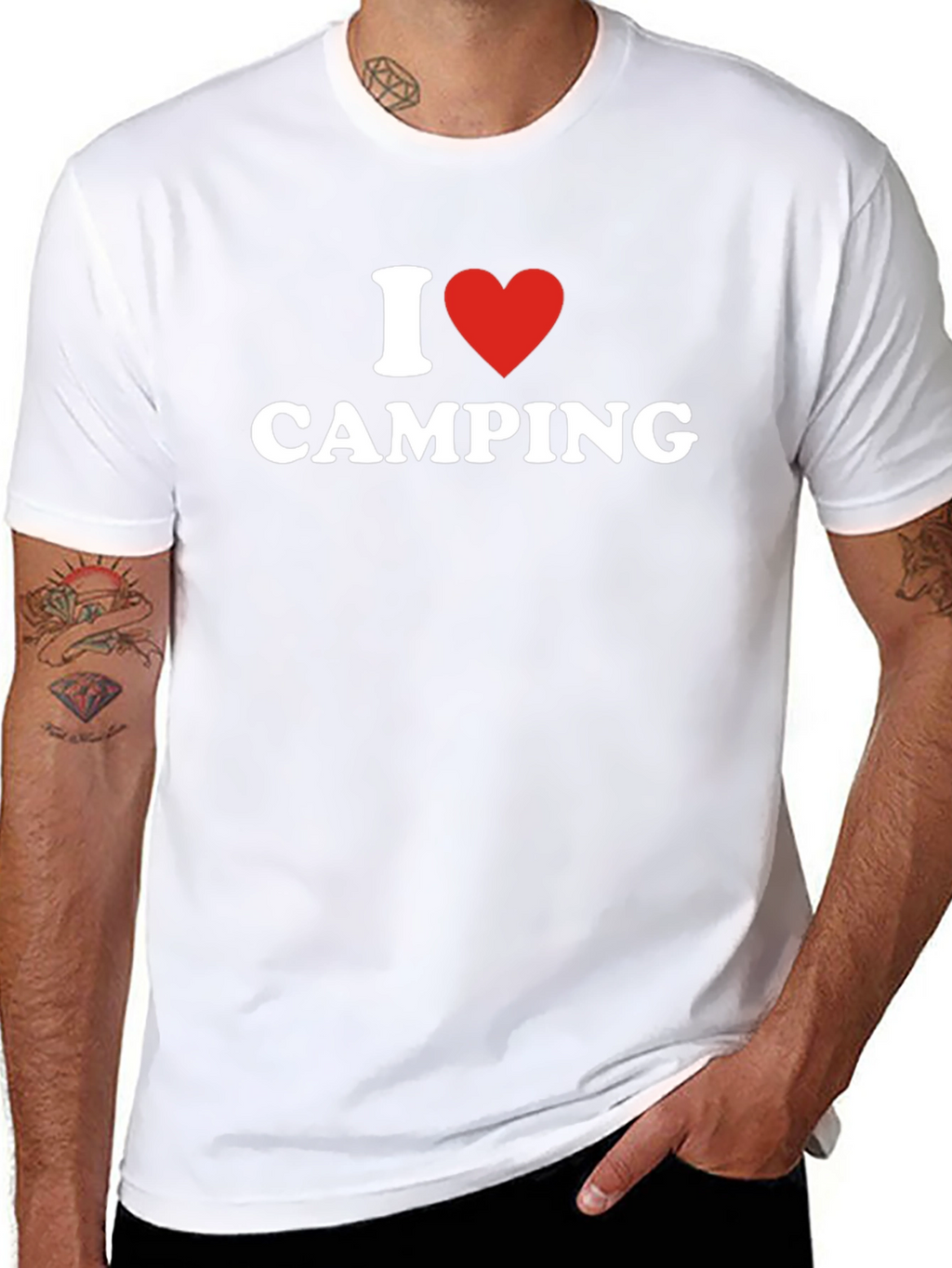 I Heart Camping T-Shirt - Black Cotton Blend Tee