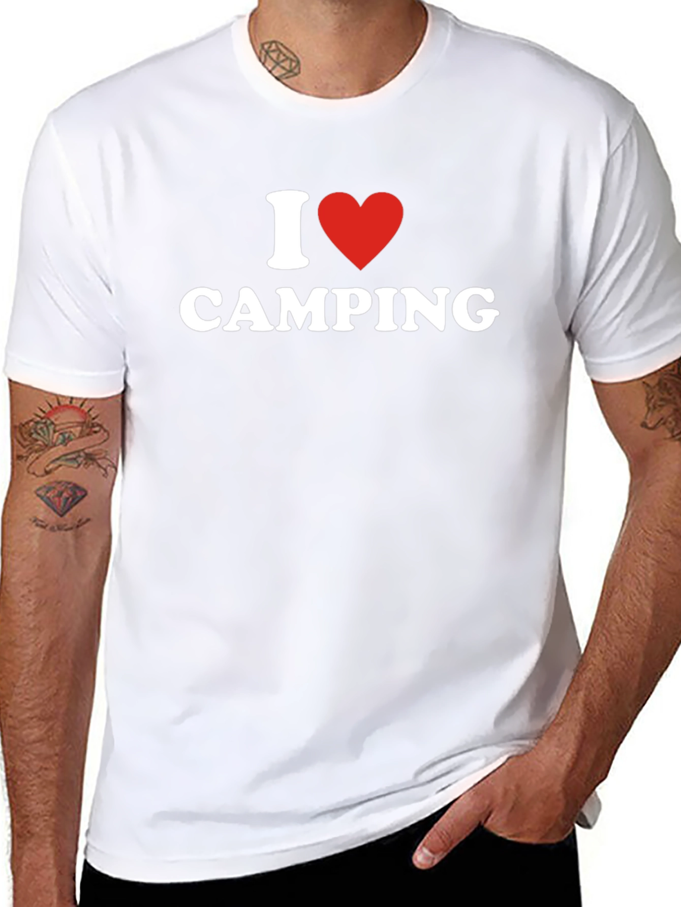 I Heart Camping T-Shirt - Black Cotton Blend Tee