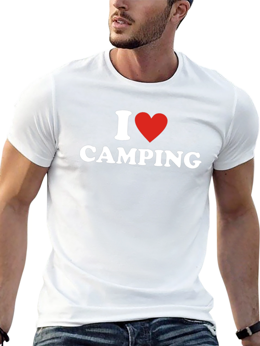 I Heart Camping T-Shirt - Black Cotton Blend Tee