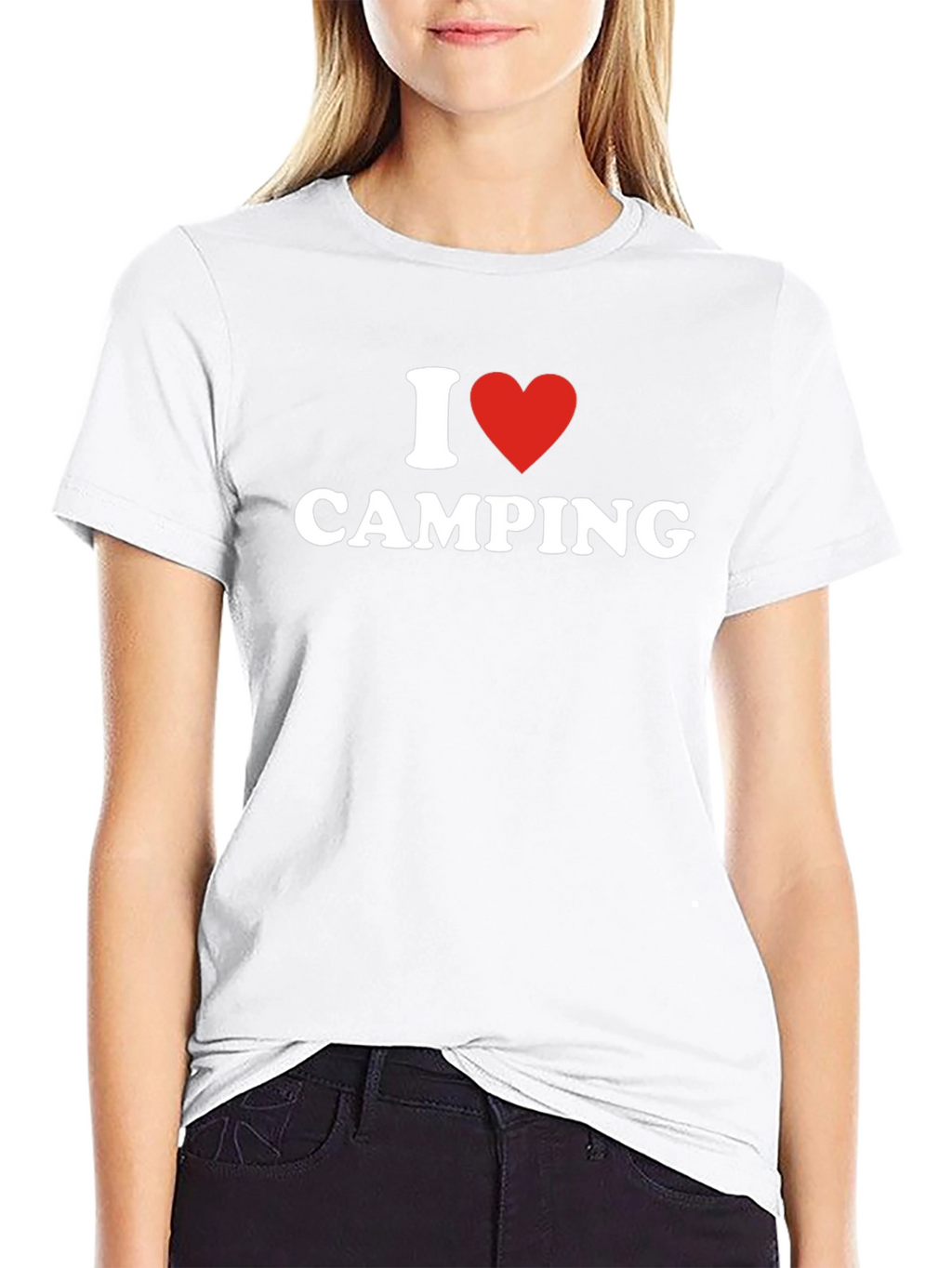 I Heart Camping T-Shirt - Black Cotton Blend Tee