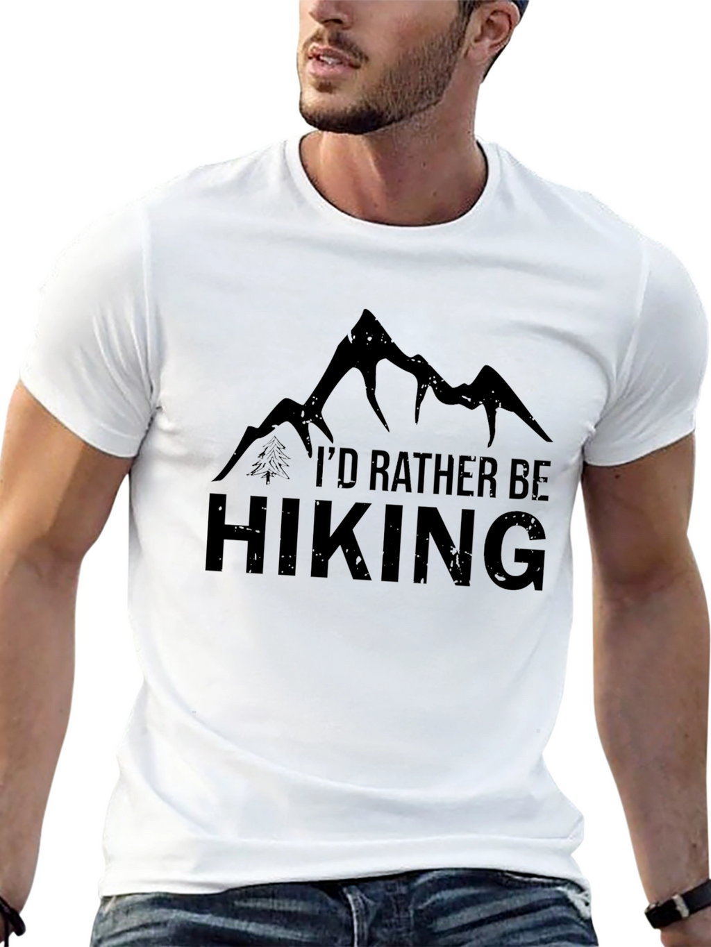 Hiking Enthusiast Graphic Tee - Black