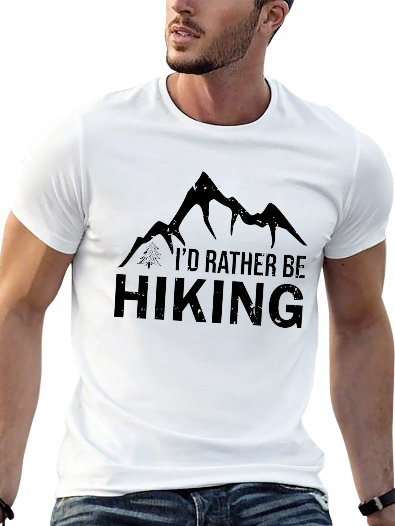 Hiking Enthusiast Graphic Tee - Black