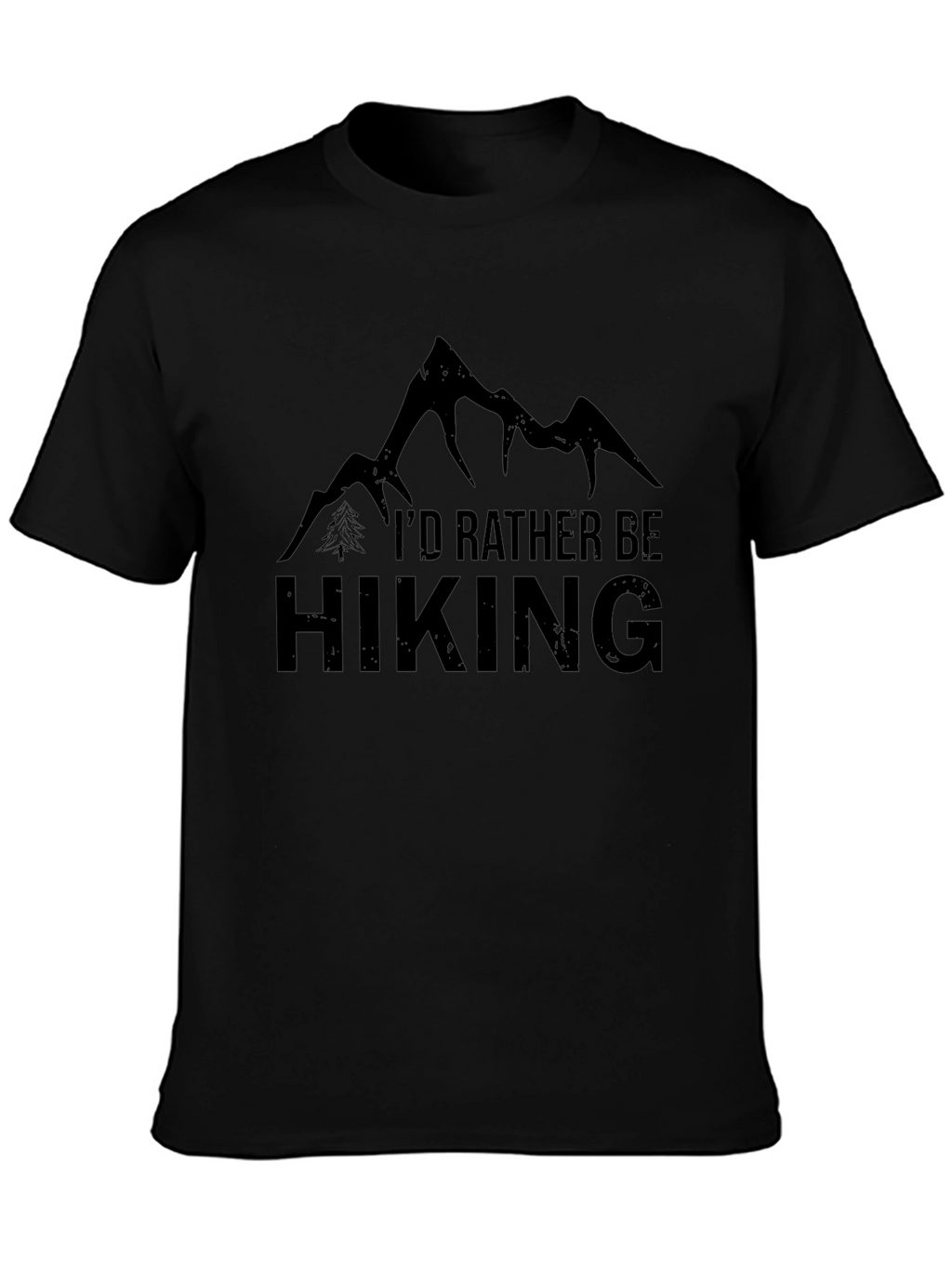 Hiking Enthusiast Graphic Tee - Black