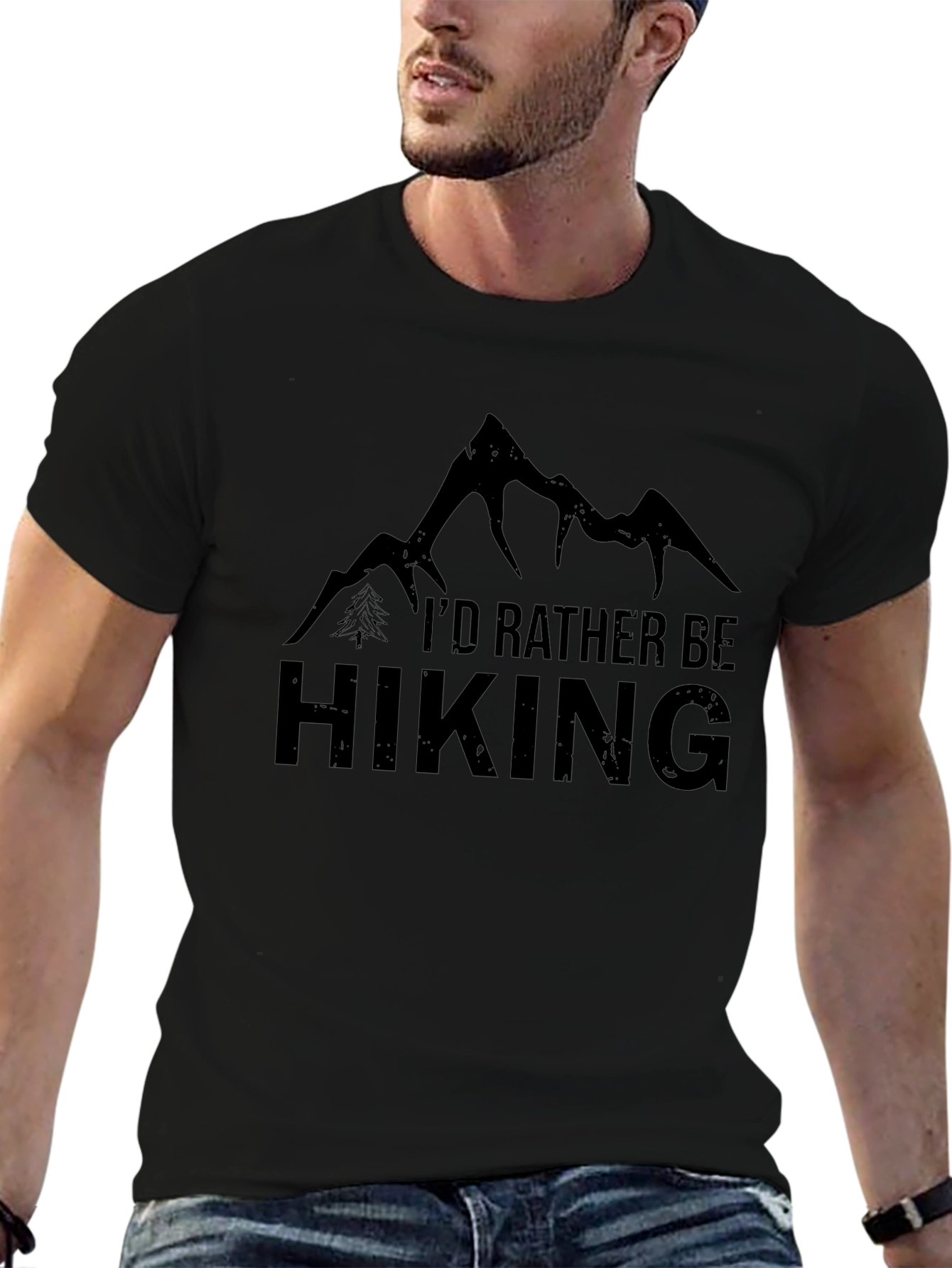 Hiking Enthusiast Graphic Tee - Black