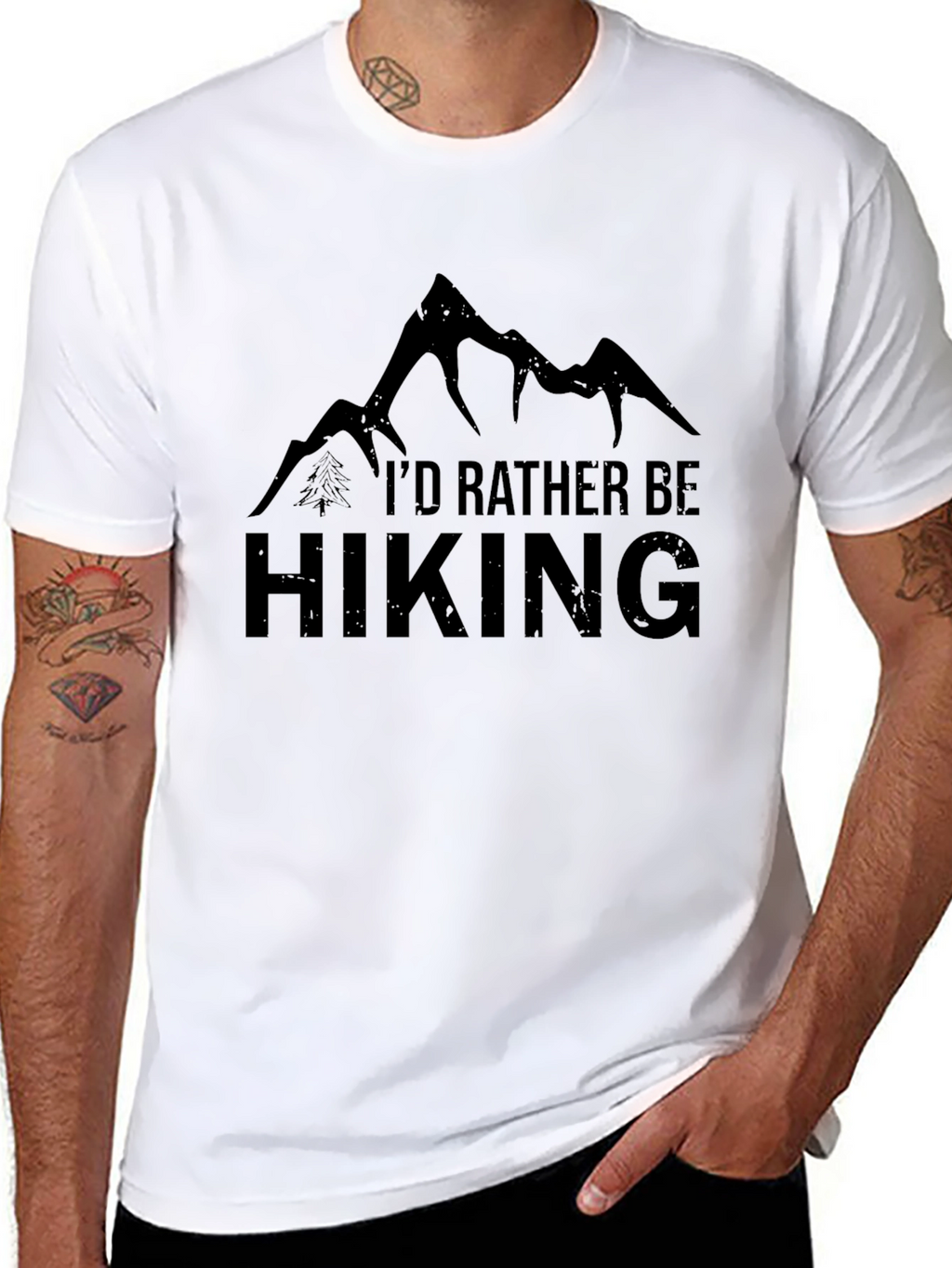 Hiking Enthusiast Graphic Tee - Black
