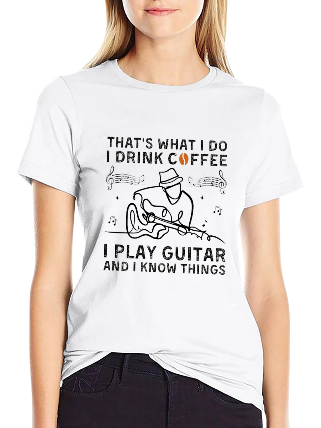 Coffee Guitar & Knowledge T-Shirt - Unisex