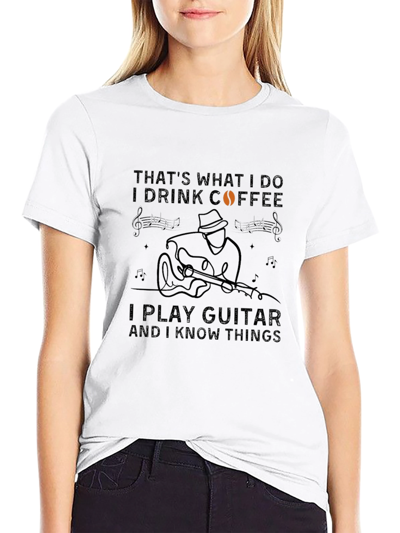 Coffee Guitar & Knowledge T-Shirt - Unisex