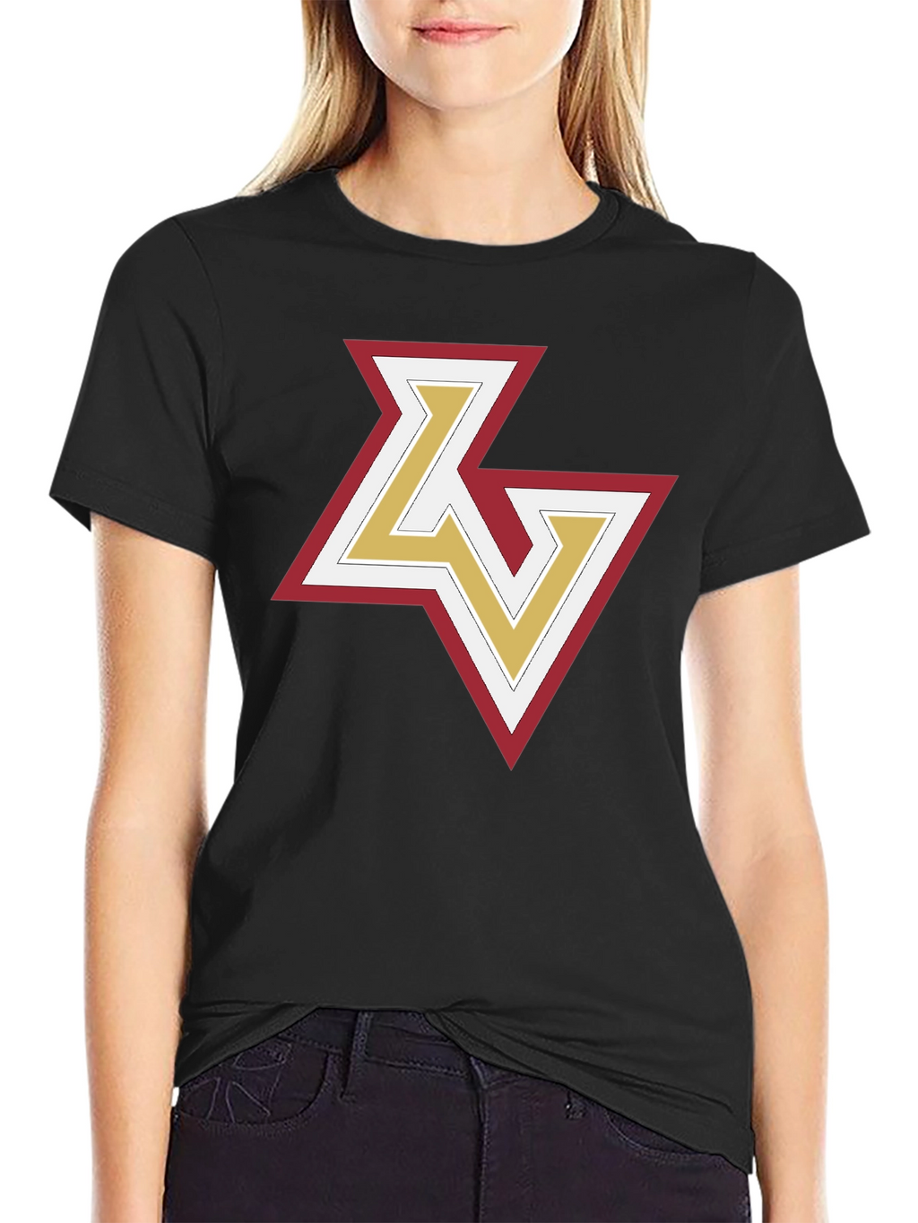 Stylish Black T-Shirt with Geometric Logo